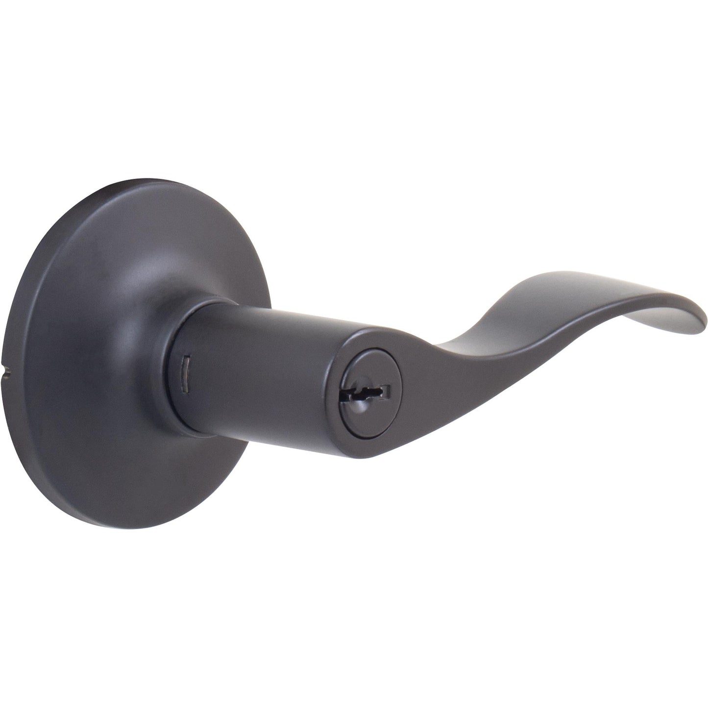 Stone Harbor Hardware Beaverton Door Lever, Entry Latch, KW Keyway, Matte Black