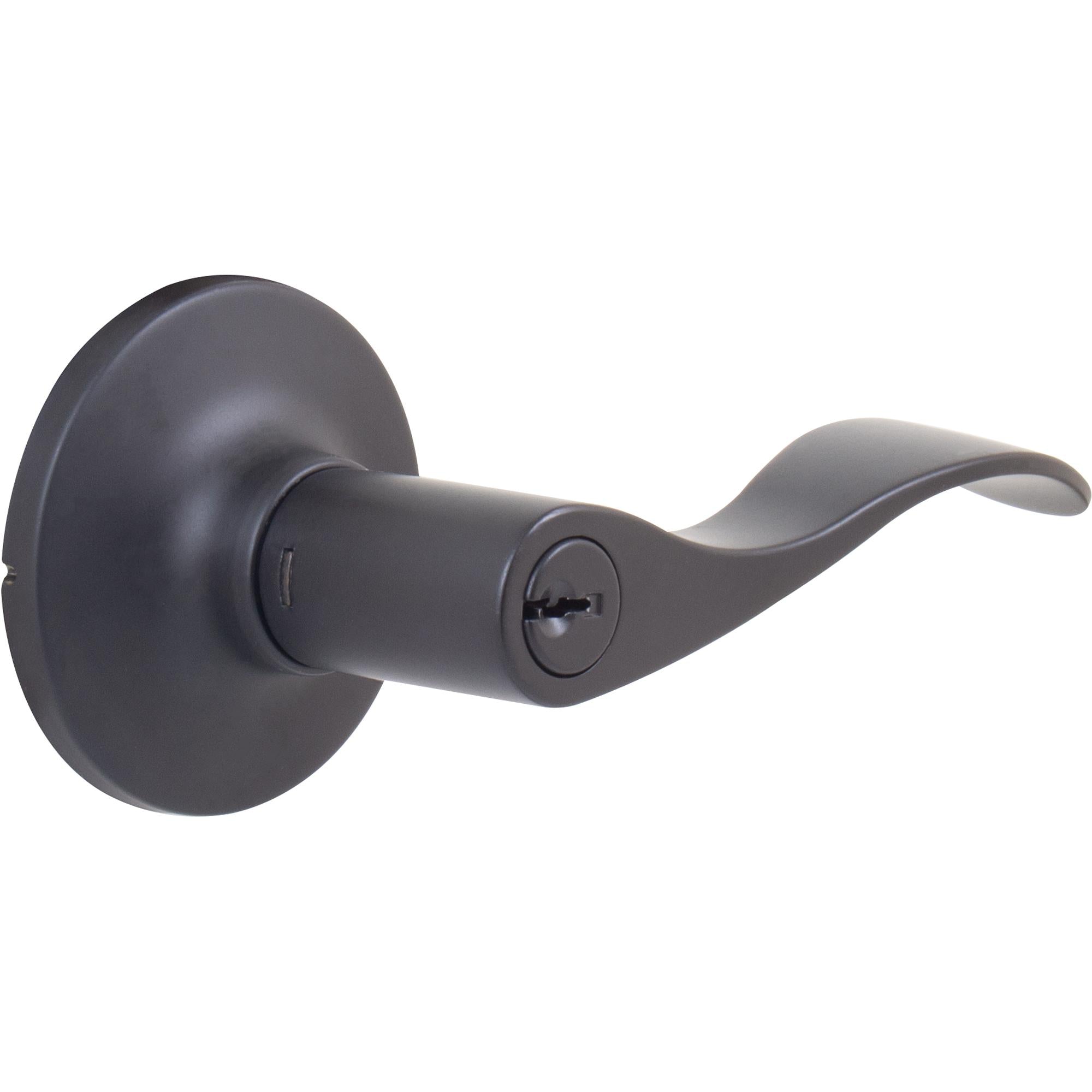 Stone Harbor Hardware Beaverton Door Lever, Entry Latch, KW Keyway, Matte Black