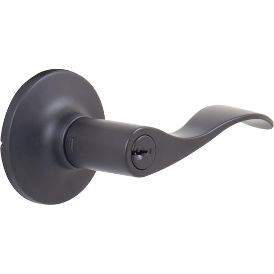 Stone Harbor Hardware Beaverton Door Lever, Entry Latch, KW Keyway, Matte Black