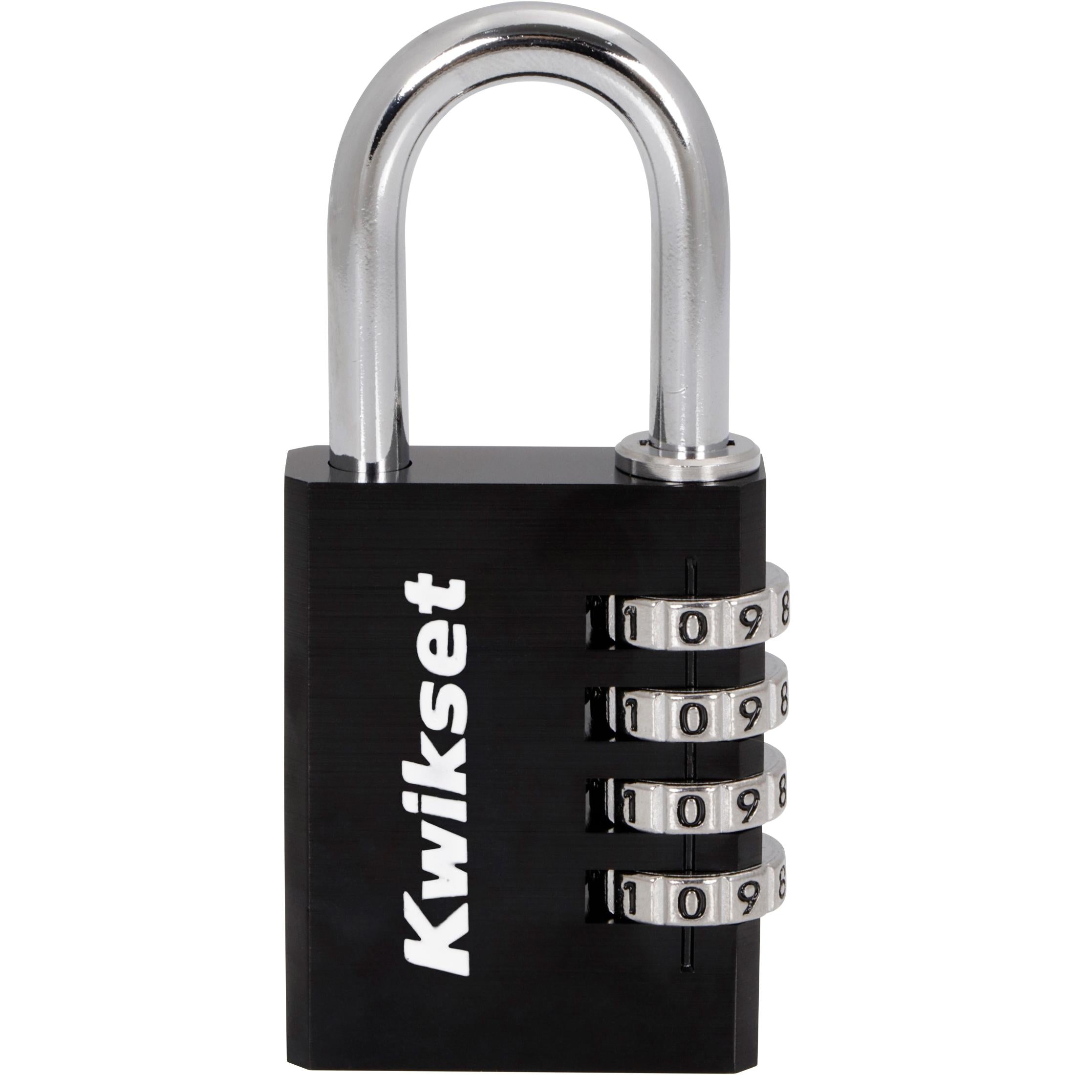 Kwikset 1-1/2" Aluminum Combination Padlock with 1-3/16" Shackle, Black