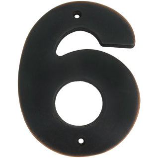 Stone Harbor Hardware Contemporary House Number, #6, 5 Inches, Vintage Bronze