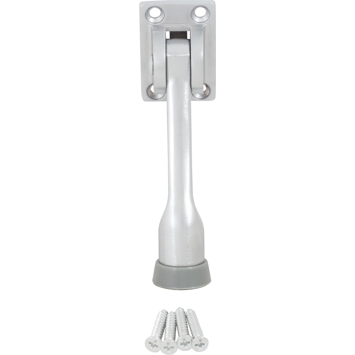Stone Harbor Hardware Heavy-Duty Kick-Down Holder with 4 Screws, 4 Inches, Satin Chrome