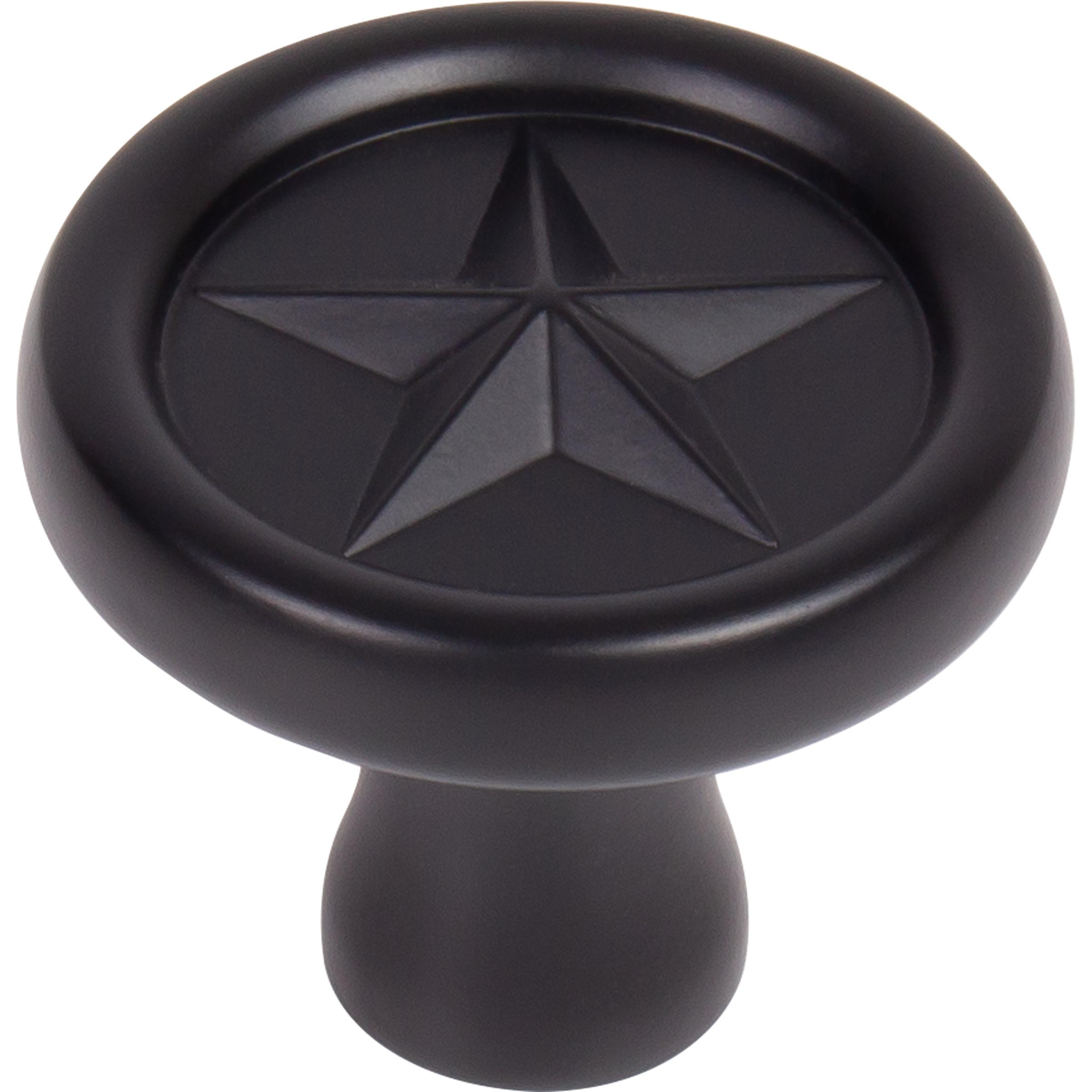 Stone Harbor Hardware Texas Star Cabinet Knob, 1-1/4 Inches, Matte Black