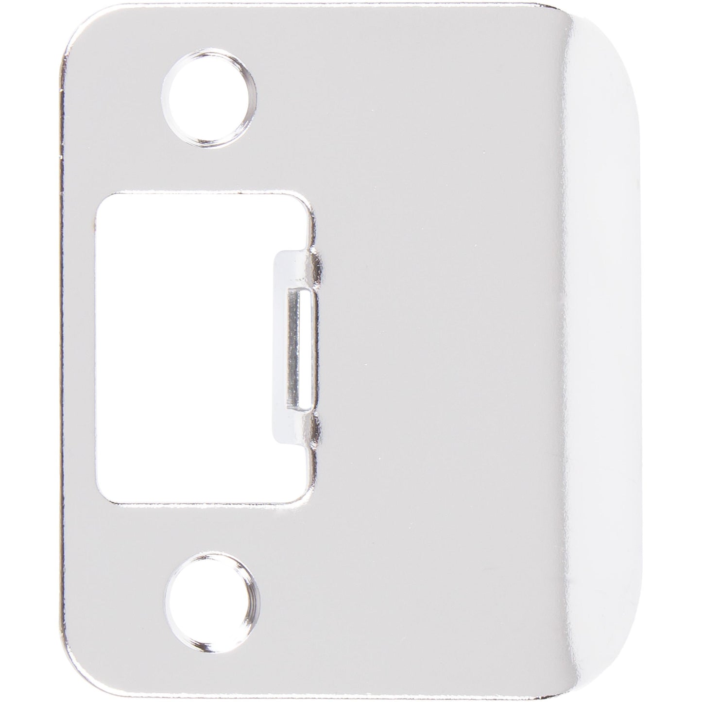 Stone Harbor Hardware Round Corner Extended Lip Strike Plate, 2-1/4" x 1-1/2", (2" Overall Length), Polished Chrome