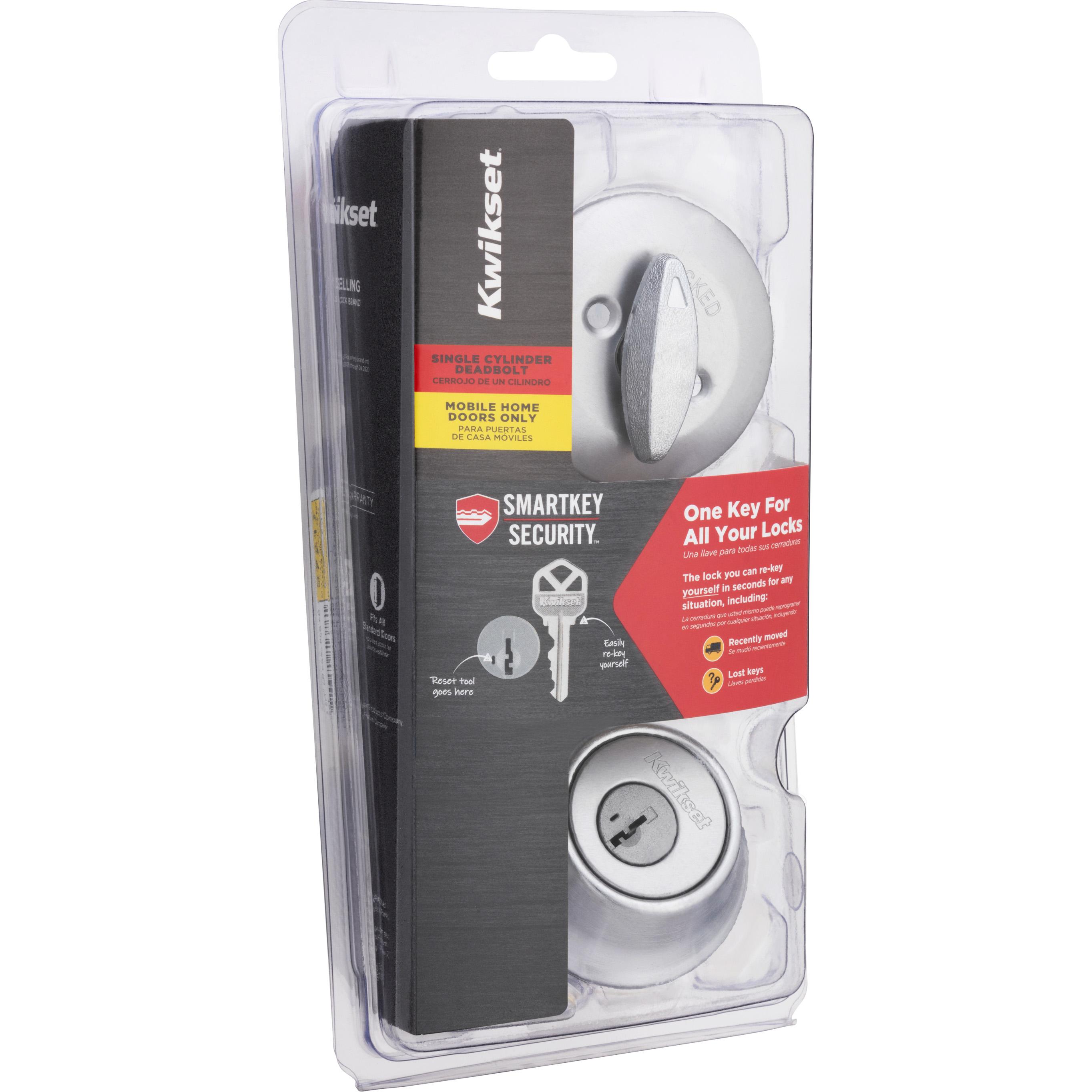 660M 26D SMT CP K6 1-Cyl Mobile Home Deadbolt - Satin Chrome