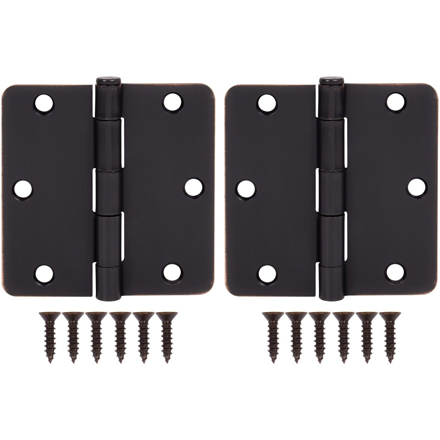 Stone Harbor Hardware 3-1/2" Door Hinges, 1/4" Radius Corner, Vintage Bronze, 2-Pack