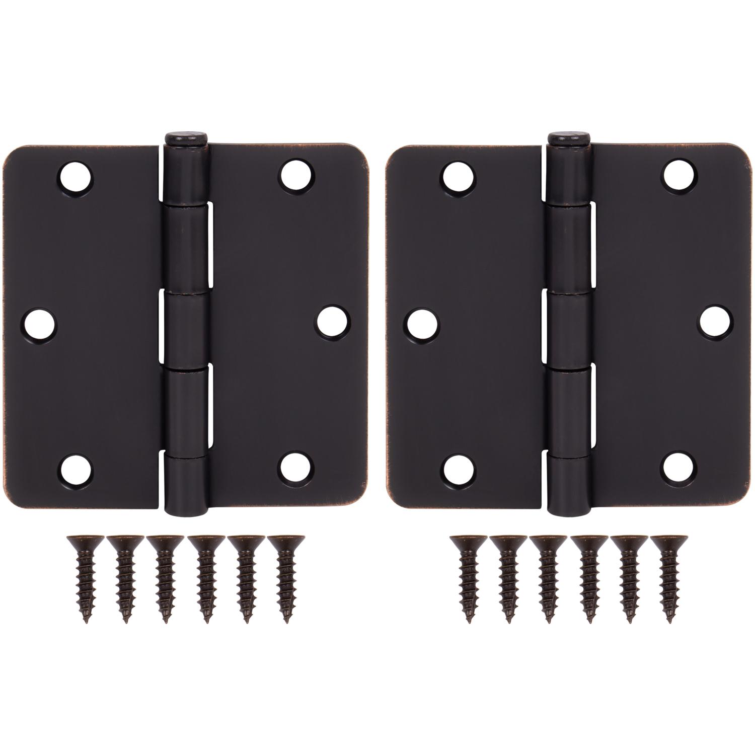 Stone Harbor Hardware 3-1/2" Door Hinges, 1/4" Radius Corner, Vintage Bronze, 2-Pack