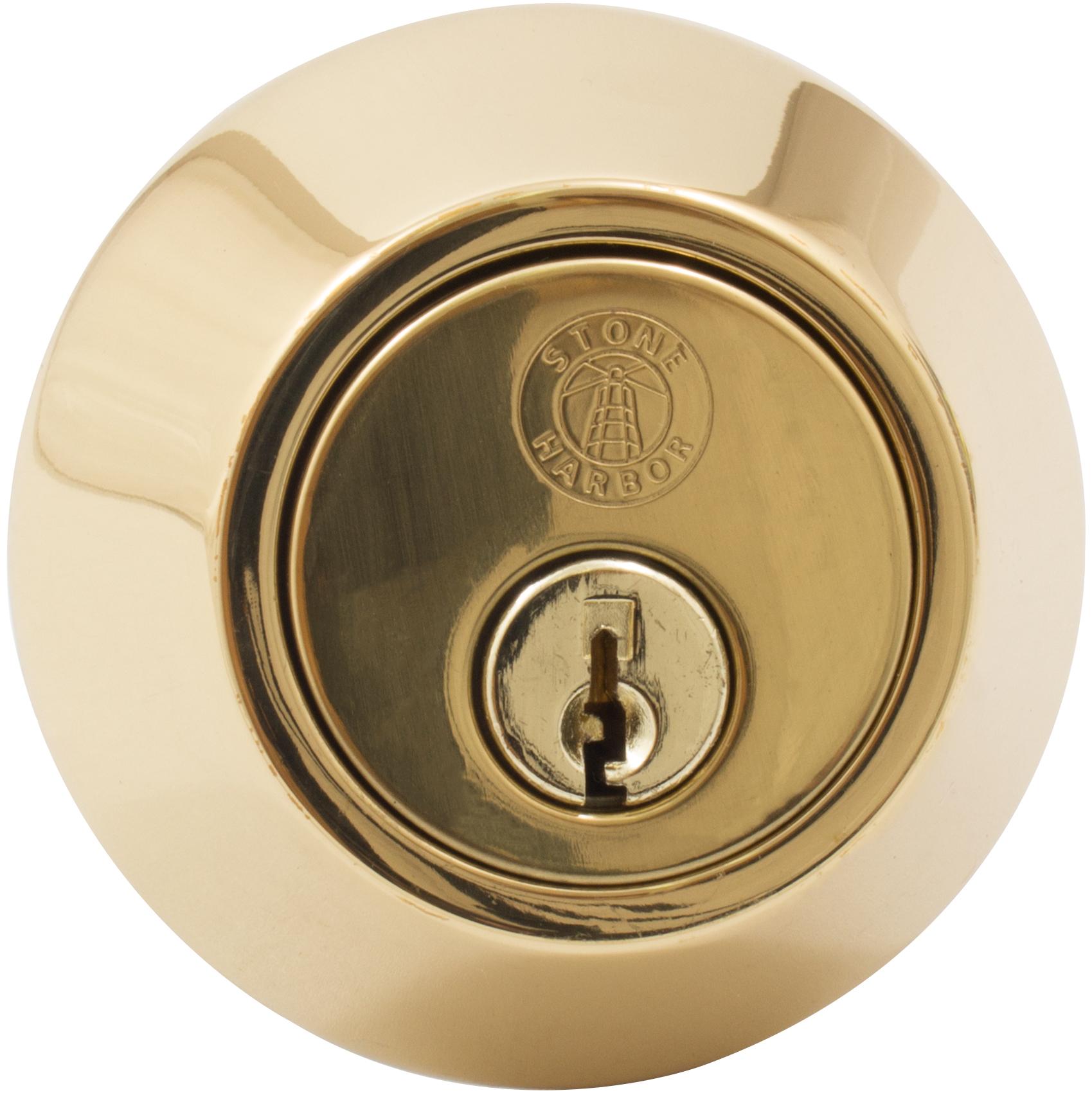Stone Harbor Hardware Grade 3 Deadbolt, Single Cylinder, KW Keyway, Polished Brass