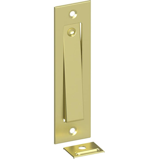 PDB50U3 4-5/8" Pocket Door Jamb Bolt - Polished Brass