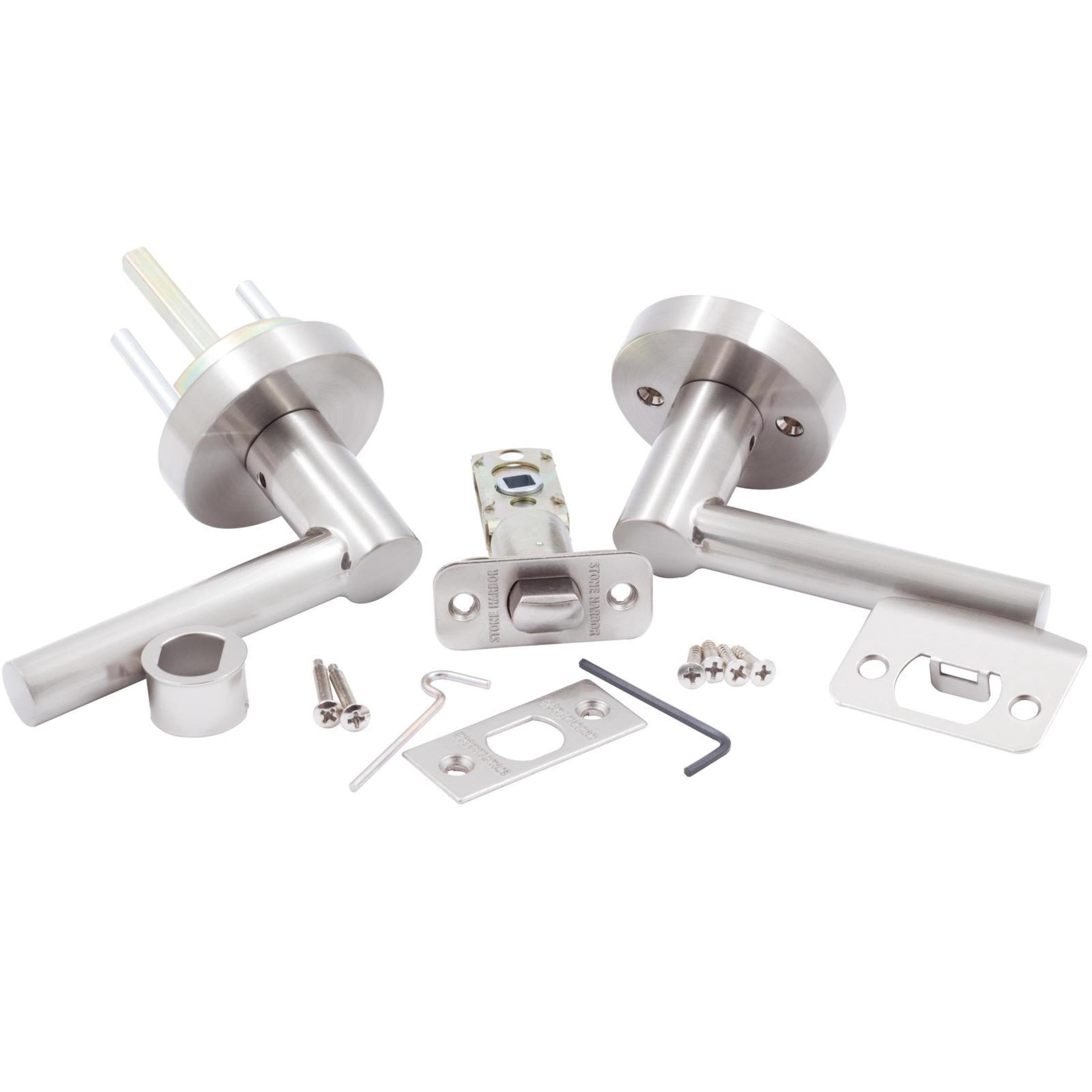 Zurich Door Lever with Round Rosette Privacy