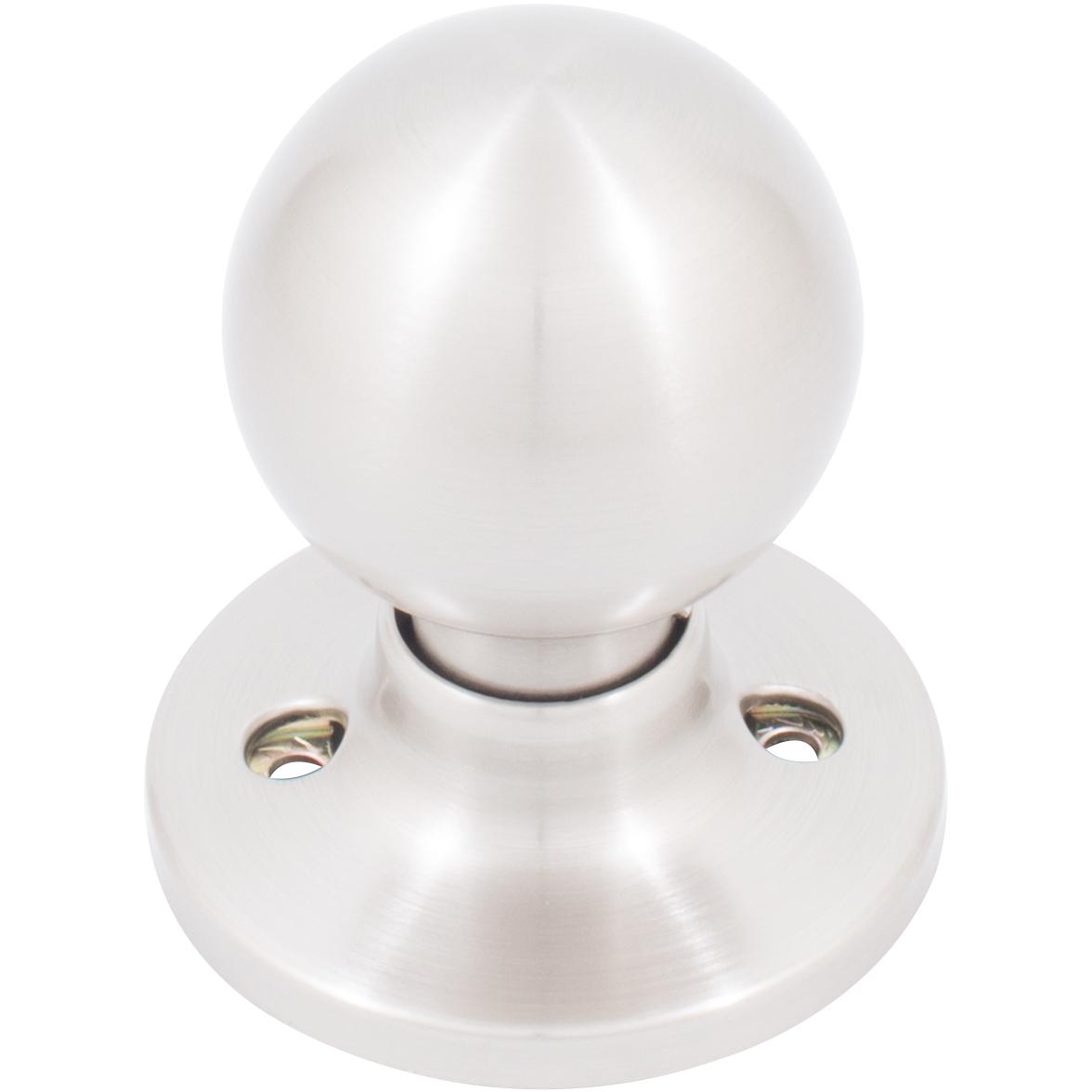 Stone Harbor Hardware Ball Door Knob, Dummy (Non-Turning) Latch, Satin Nickel
