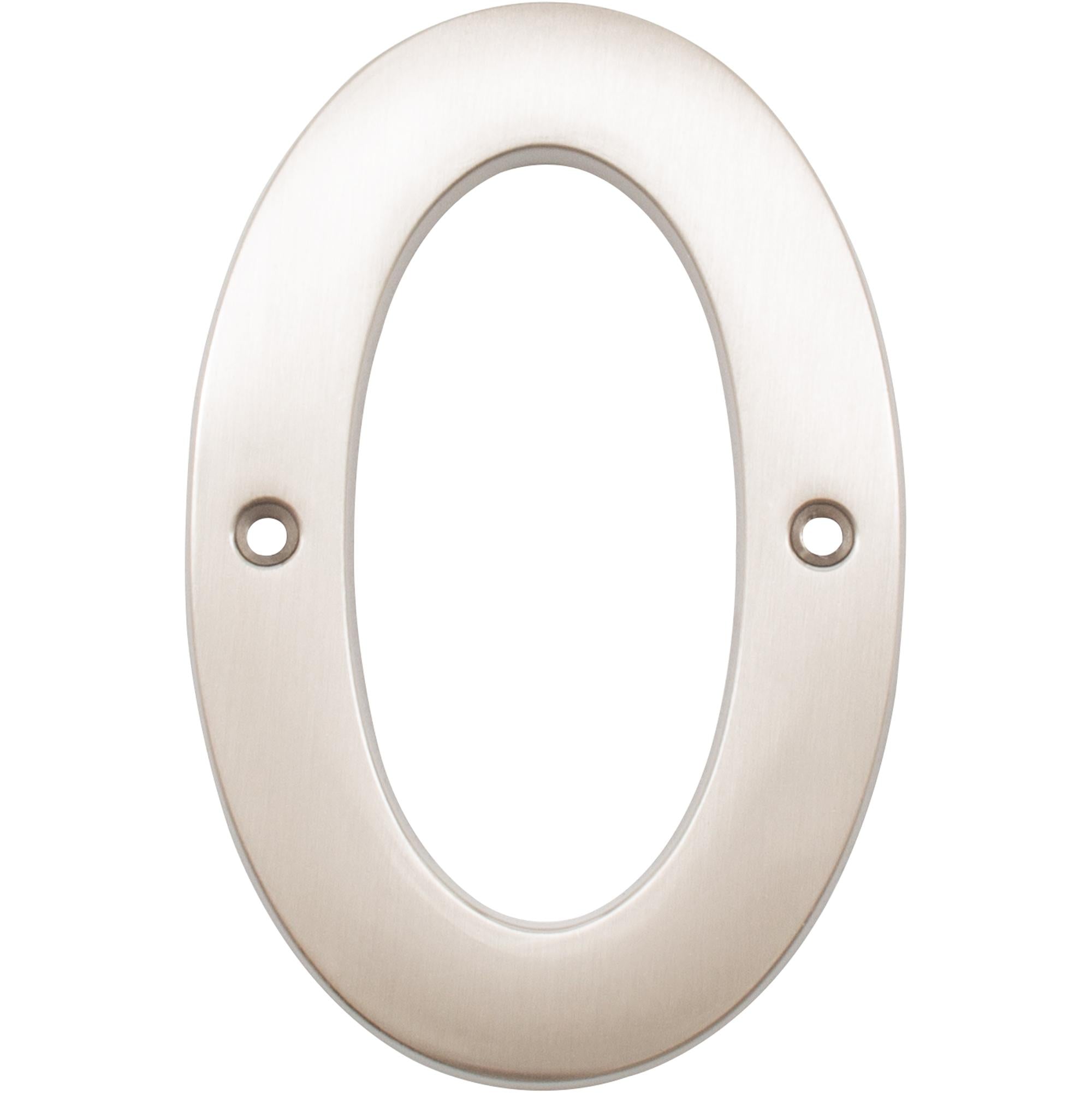 Stone Harbor Hardware Heavy-Duty House Numbers, #0, 4 Inches, Satin Nickel