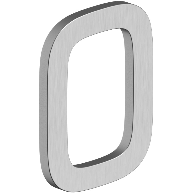House Number 0 with Risers (E Series) - Stainless Steel