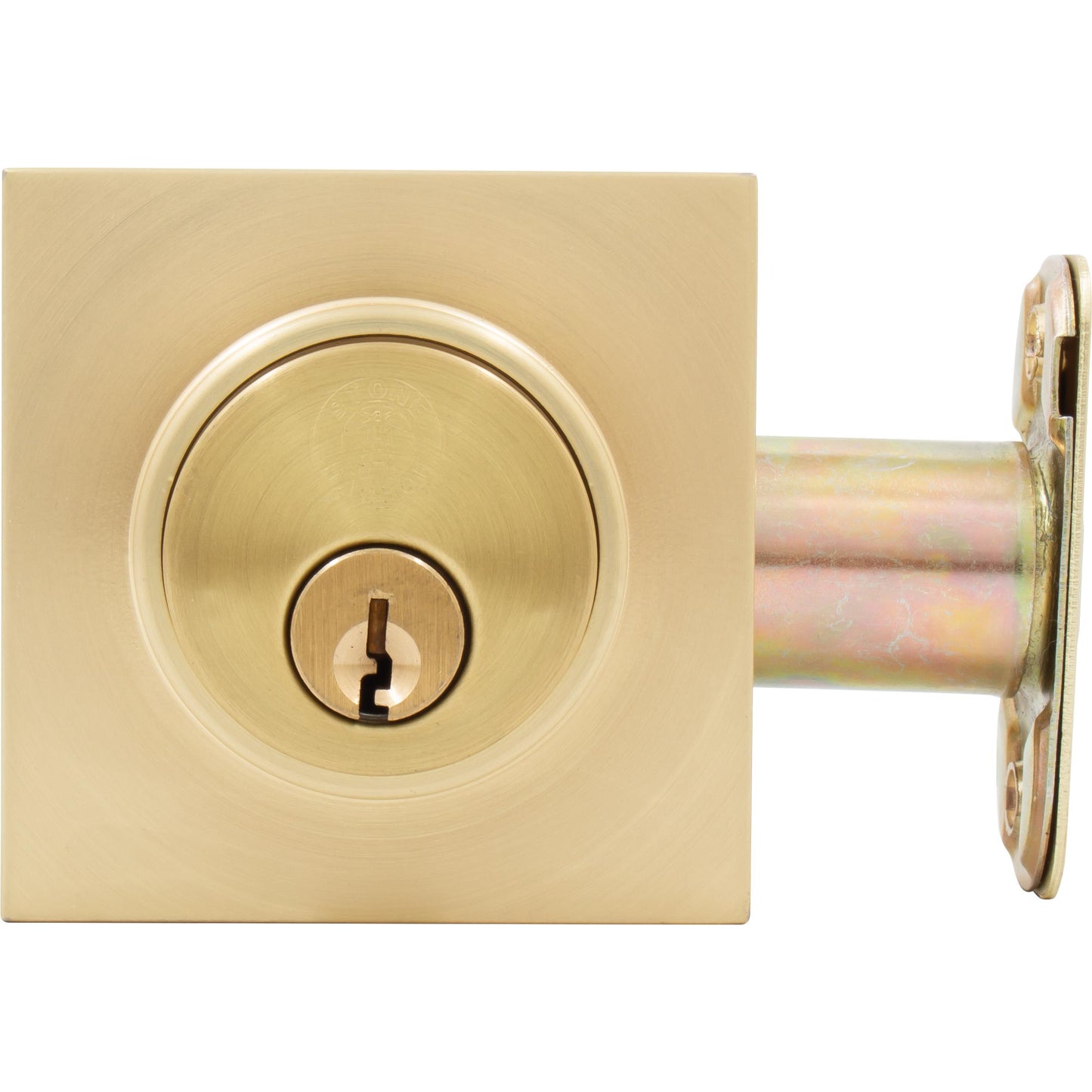 Stone Harbor Hardware Grade 3 Contemporary Square Deadbolt, SC Keyway, Satin Brass
