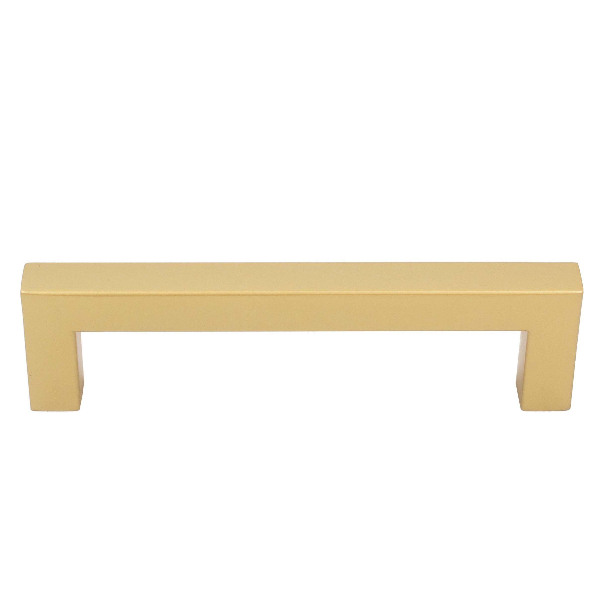 Stone Harbor Hardware Contemporary Square Cabinet Pull, 96 Millimeters, Stainless Steel Base Material, Satin Brass