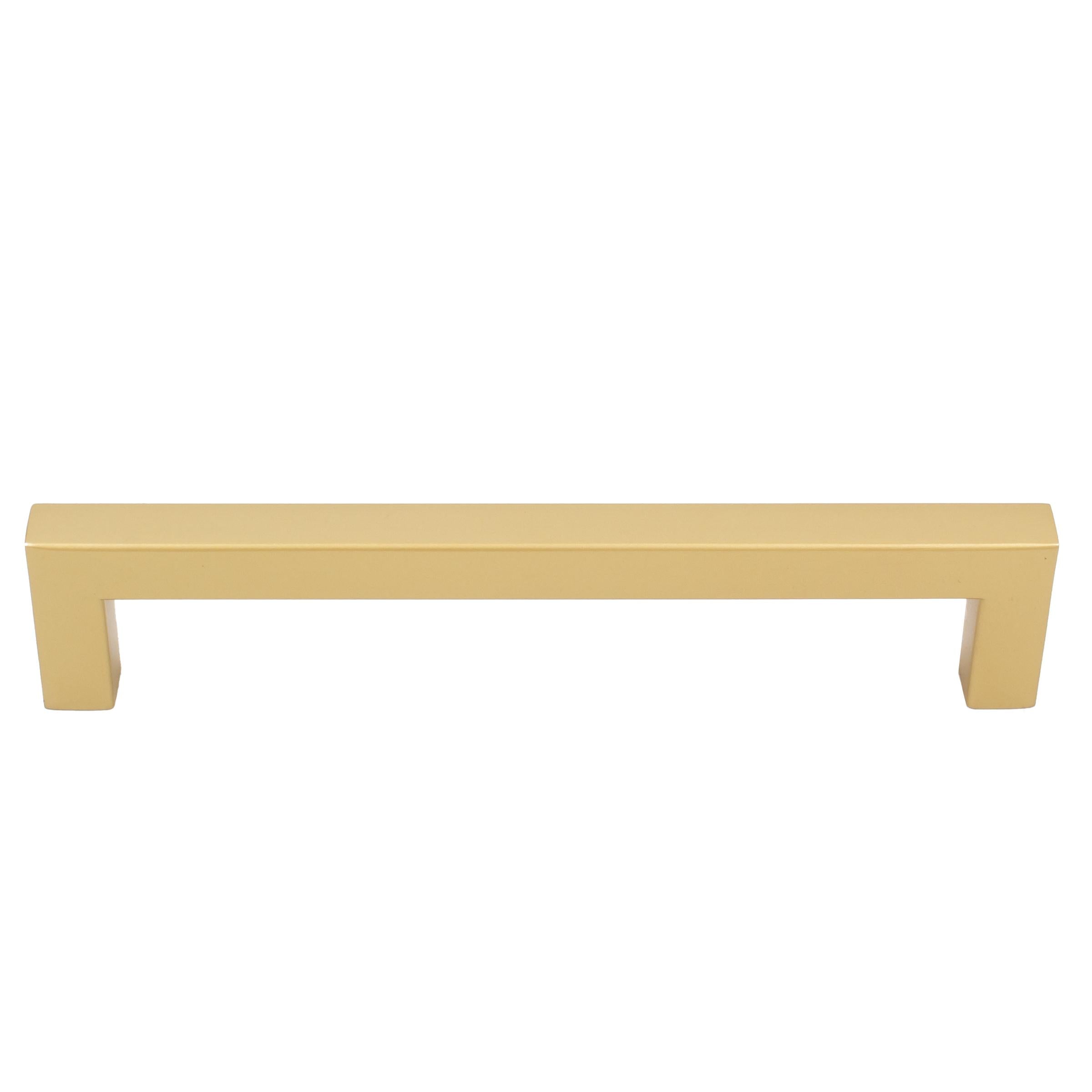 Stone Harbor Hardware Contemporary Square Cabinet Pull, 128 Millimeters, Stainless Steel Base Material, Satin Brass