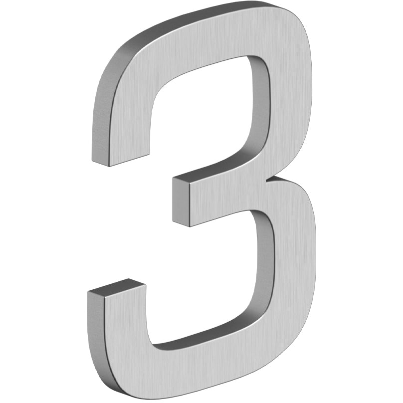 House Number 3 with Risers (E Series) - Stainless Steel