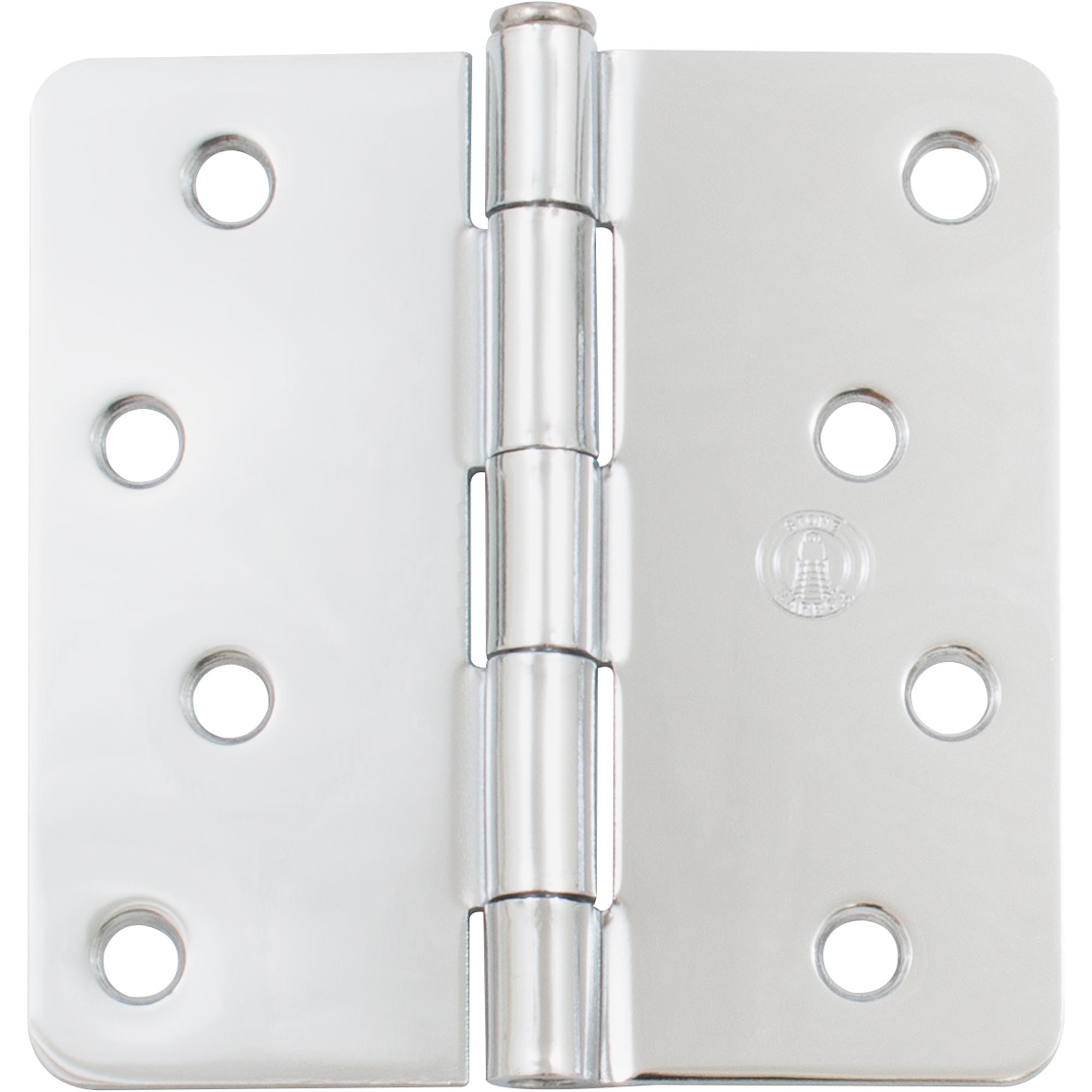 Stone Harbor Hardware Standard Hinge, 4 Inches, 1/4" Radius Corner, Bulk Pack (100 Each), Polished Chrome