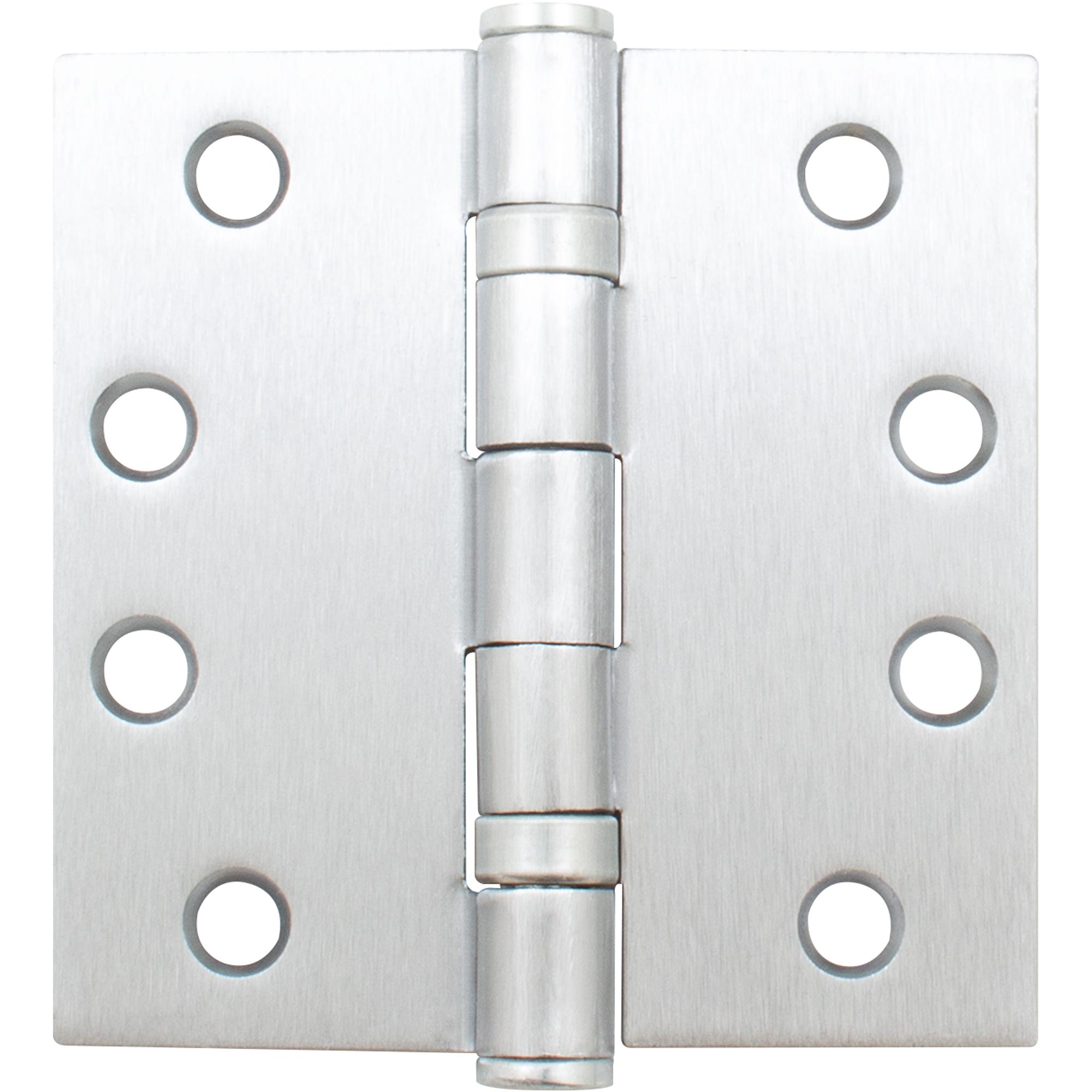Stone Harbor Hardware Commercial Grade Ball Bearing Hinge, 4-1/2 Inches, Square Corner, .134 Gauge, Satin Chrome