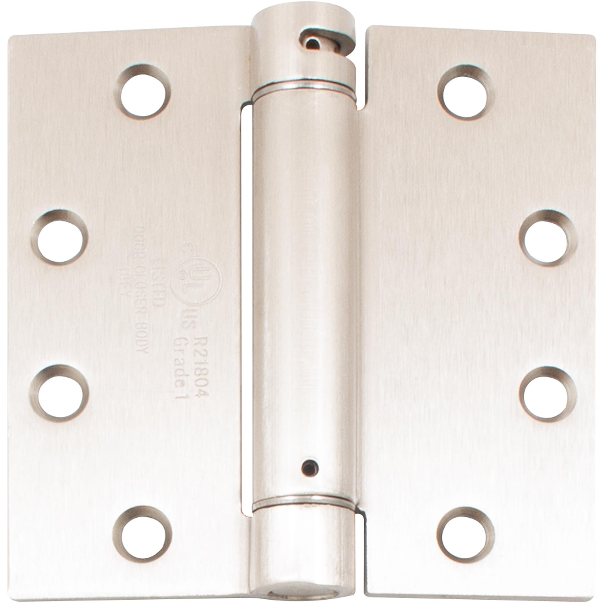Stone Harbor Hardware Commercial Grade Self-Closing Door Hinge, 4-1/2 Inches, Square Corner, .134 Gauge, Satin Nickel