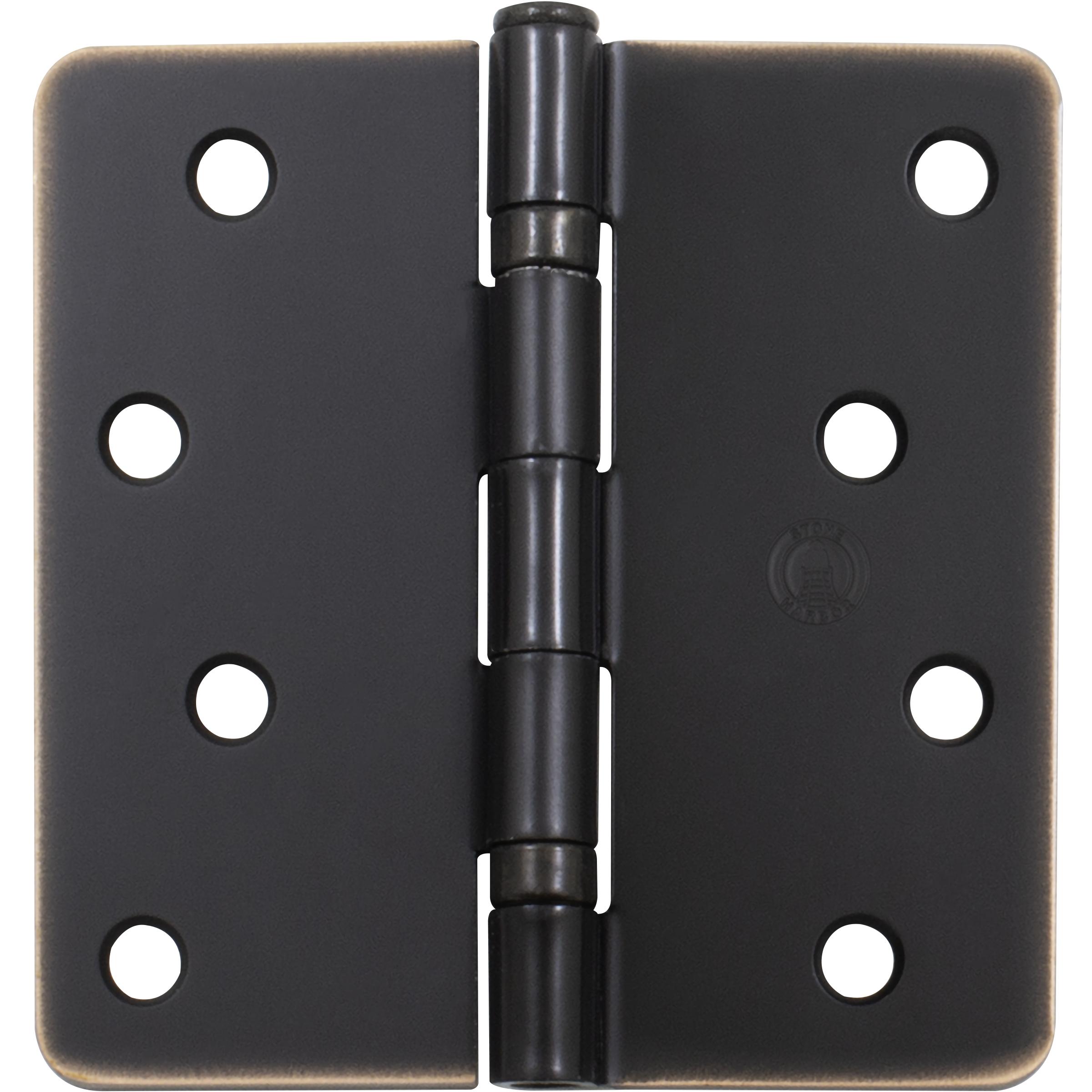 Stone Harbor Hardware 4" Door Hinges, 1/4" Radius Corner, Vintage Bronze, 2-Pack