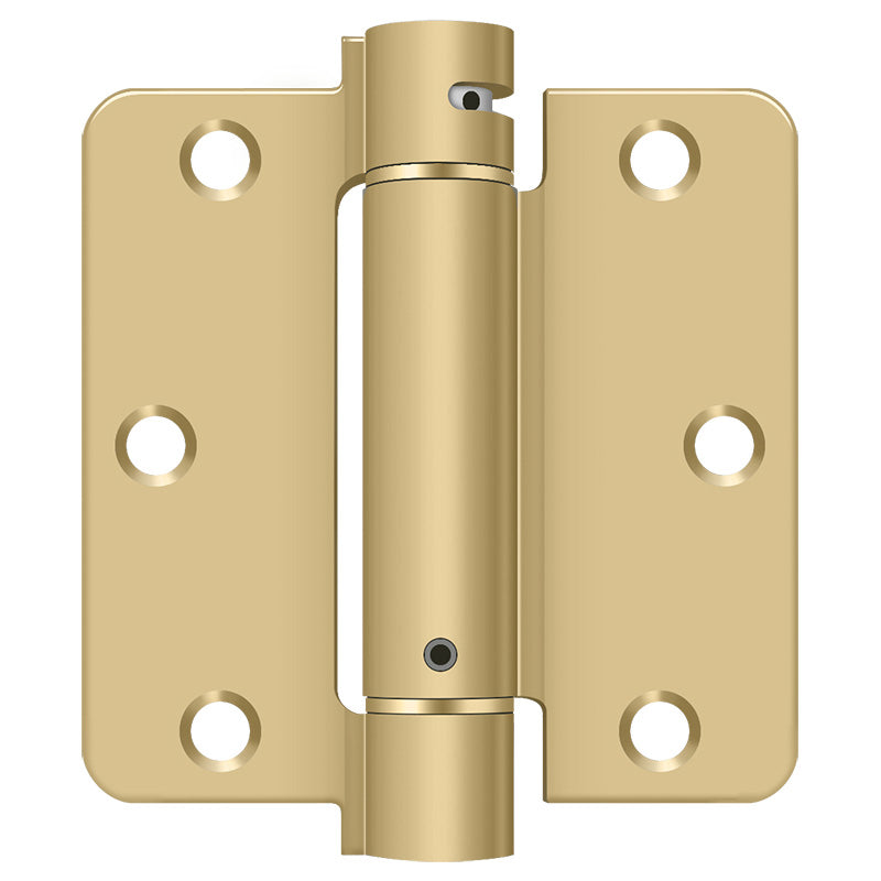 DSH35R44 3-1/2" 1/4R Adjustable Spring Hinge - Satin Brass