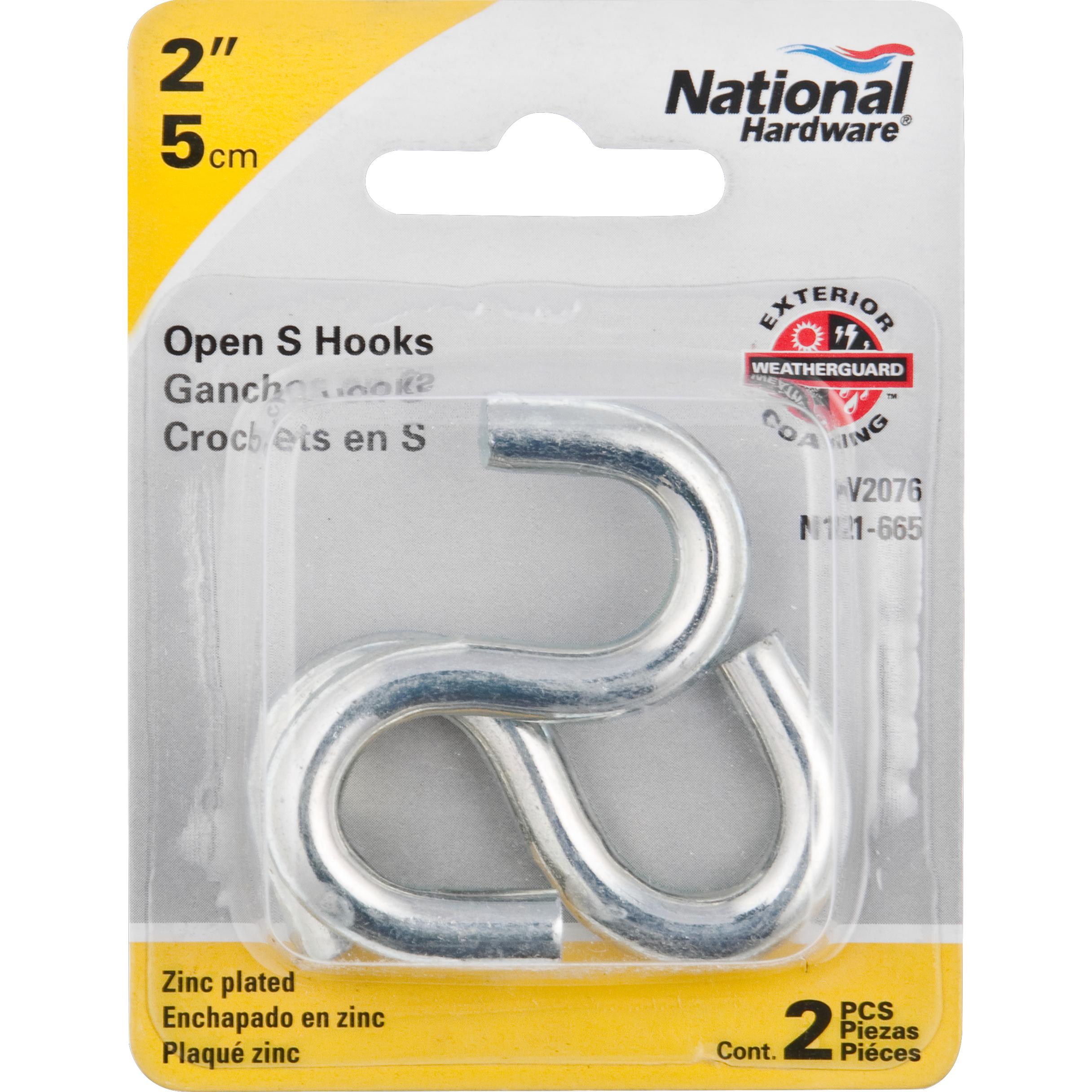 V2076 2" Heavy Open S Hook 2/pk - Zinc