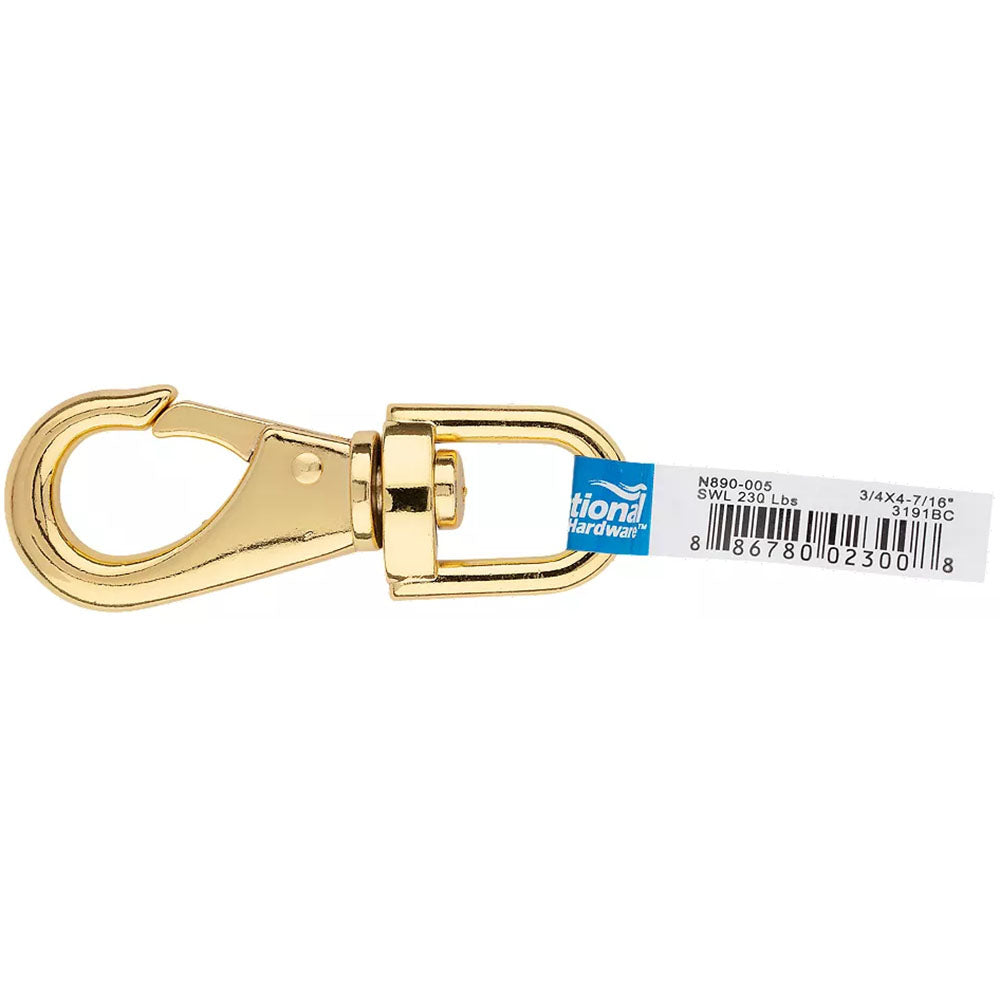 3191BC 3/4" x 4-7/16" Boat Snap Round Swivel - Solid Bronze