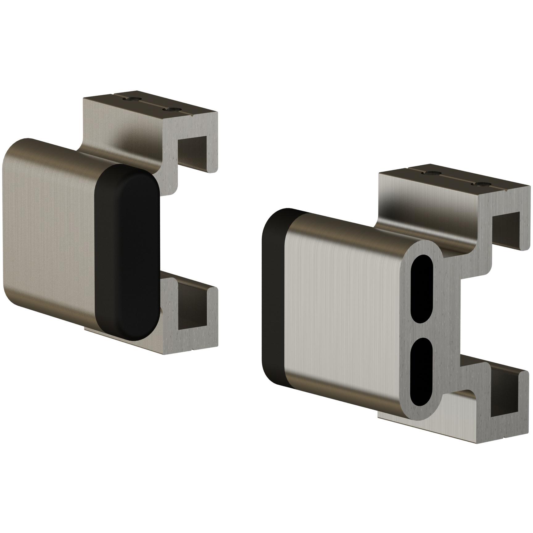 Stone Harbor Hardware Flat Track Stop Set for Sliding Doors, Satin Nickel