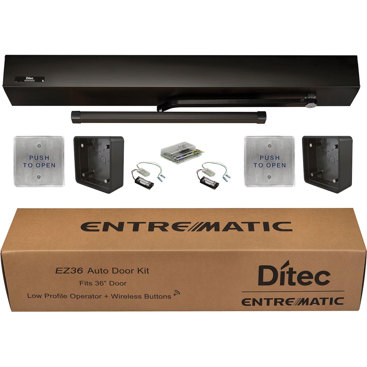 EZ36 Door Operator Kit with HA8-LP and Universal Arm for 36" Door - Bronze