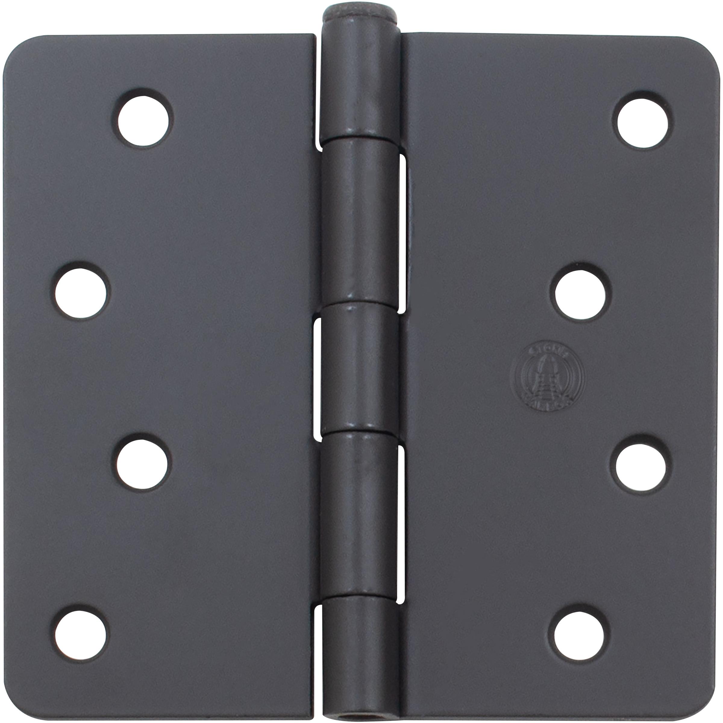 Stone Harbor Hardware 4" Door Hinges, 1/4" Radius Corner, Matte Black, 2-Pack