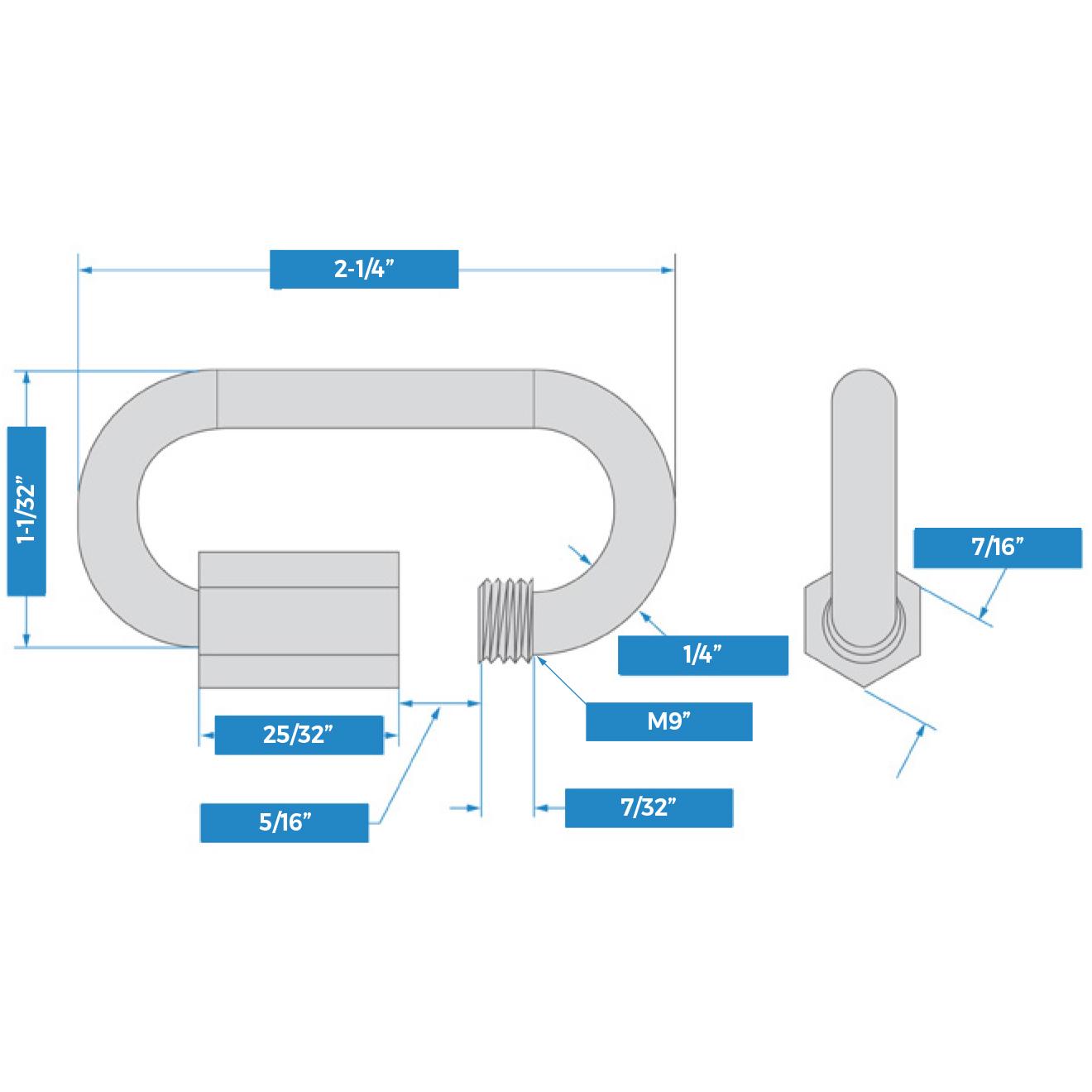 V3150 1/4" Quick Link - Black