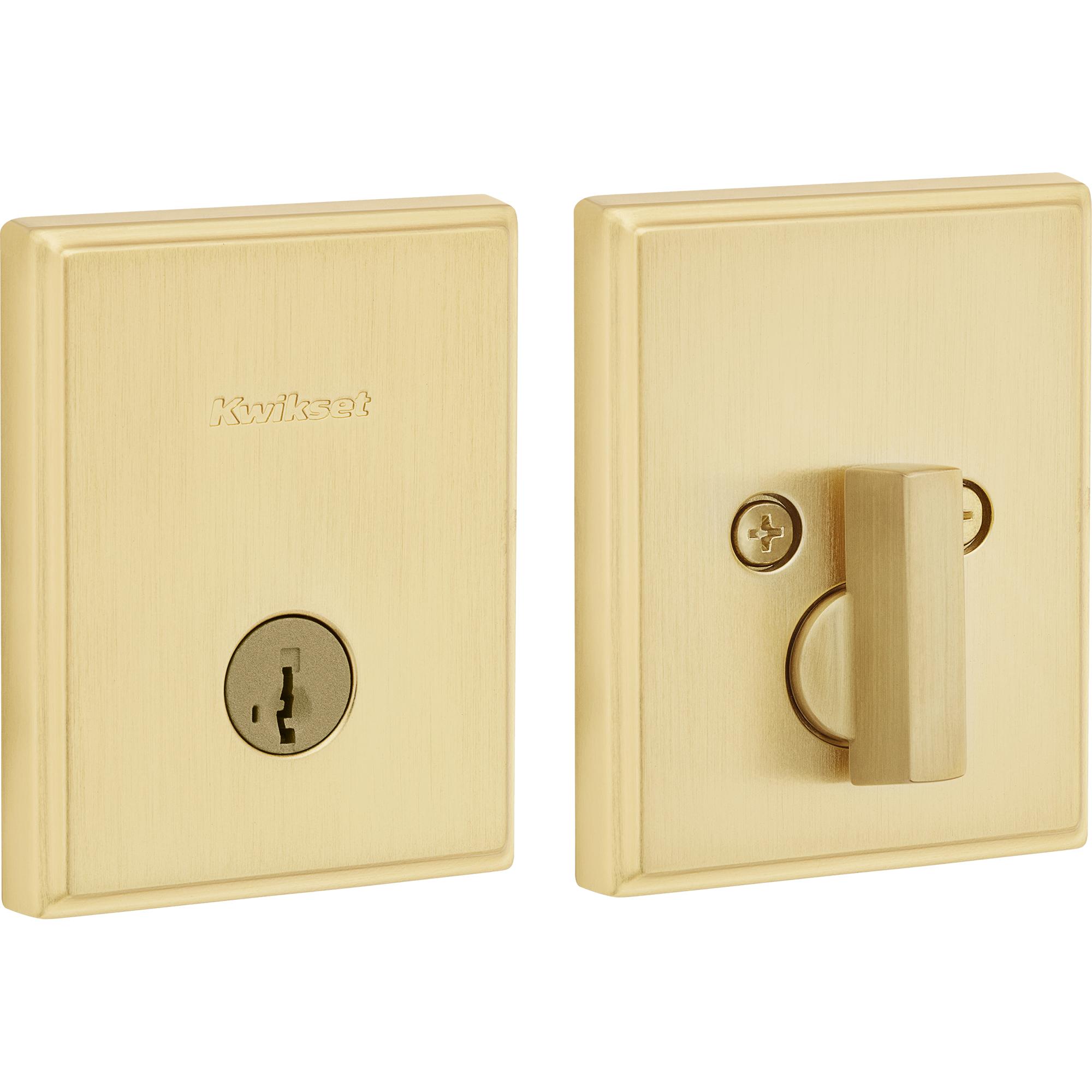 258 TRCT 4 SMT 6AL STRKP K3 Crosstown 1-Cyl Deadbolt - Satin Brass