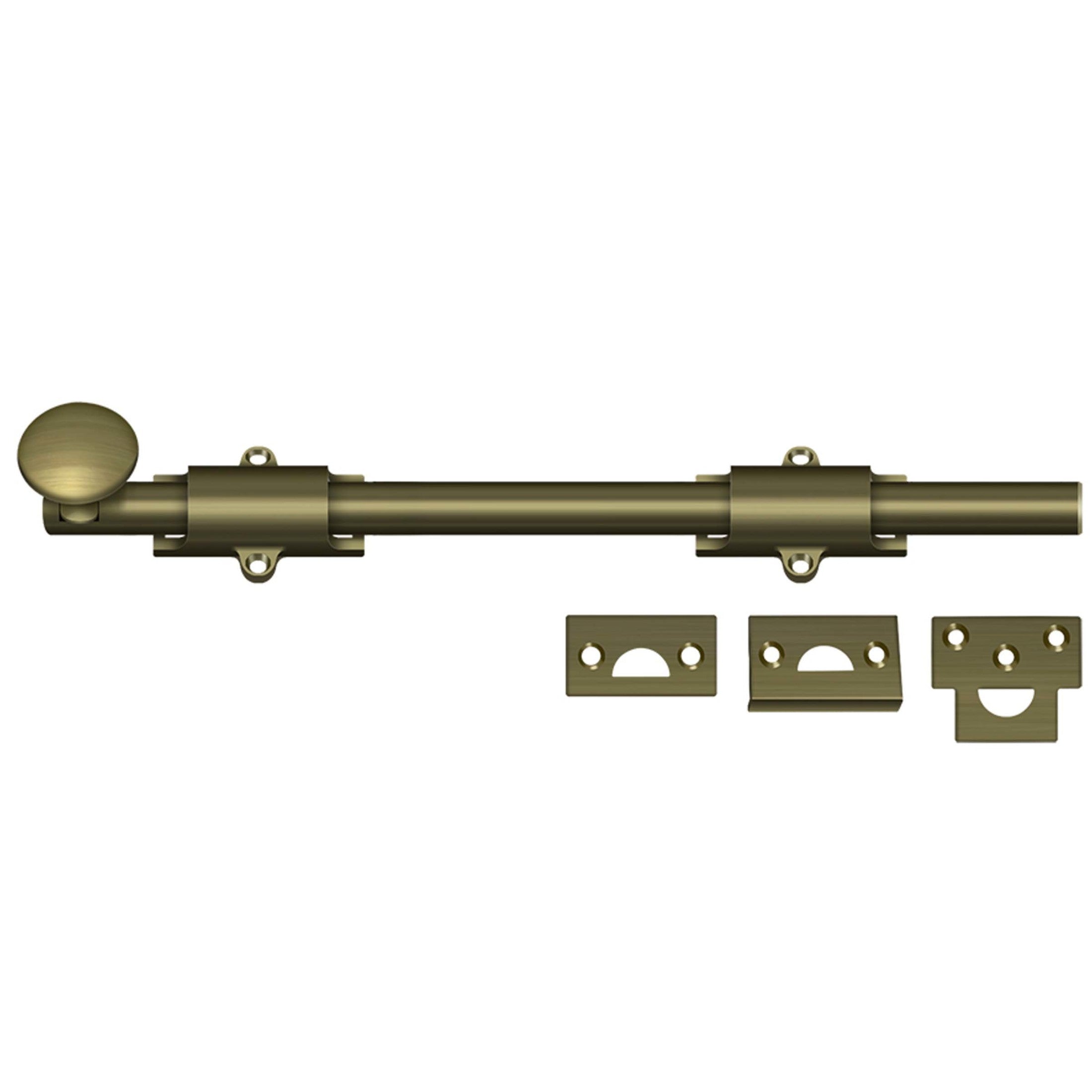 Deltana 12SB5 HD Solid Brass 12-Inch Surface Bolt