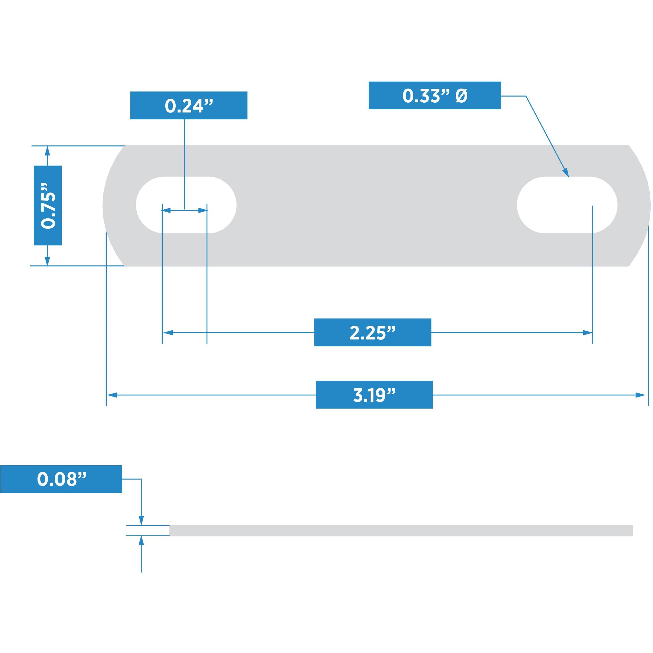 2191BC 5/16" x 2" U-Bolt Plate - Zinc Plated