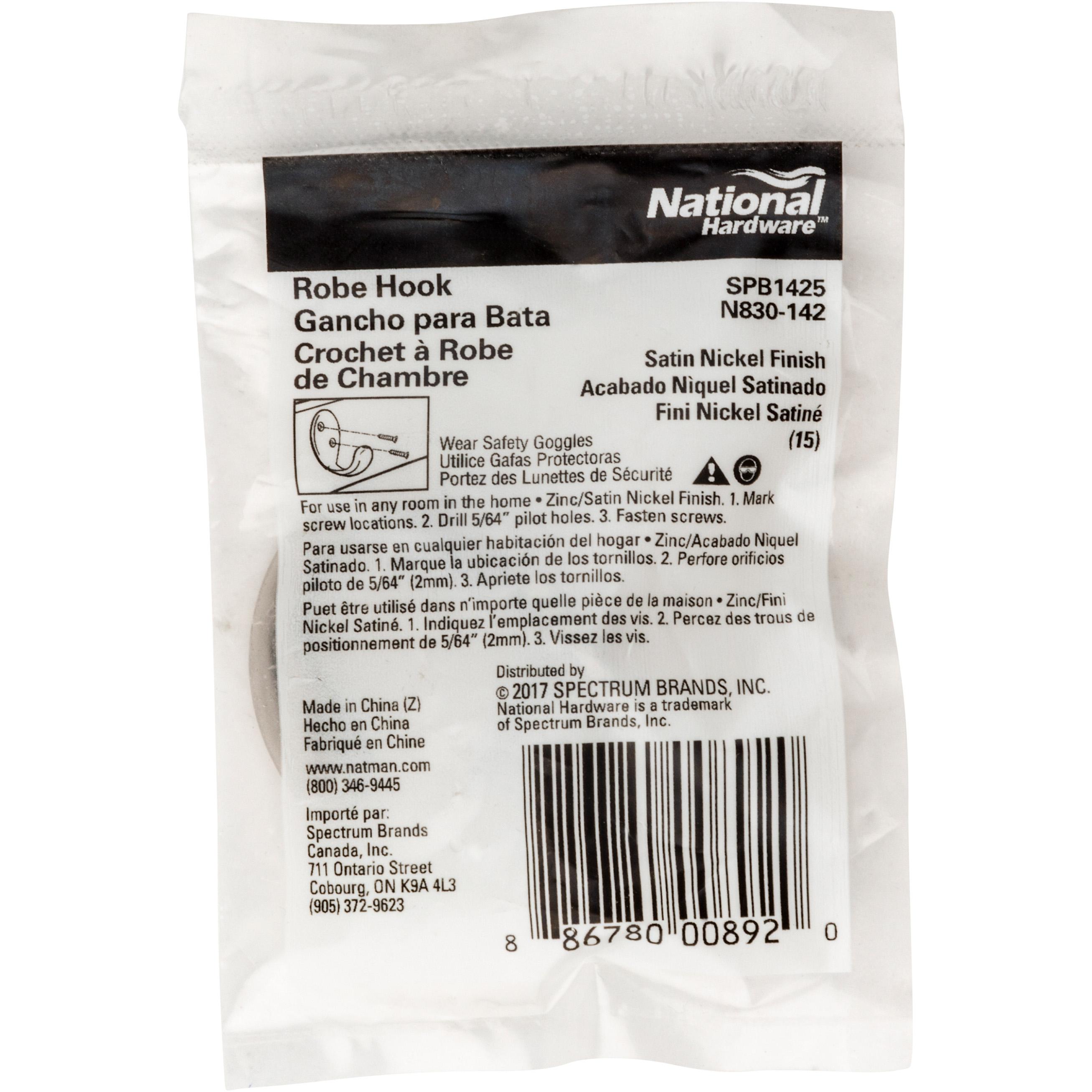 SPB1425 Clothes Hook - Satin Nickel