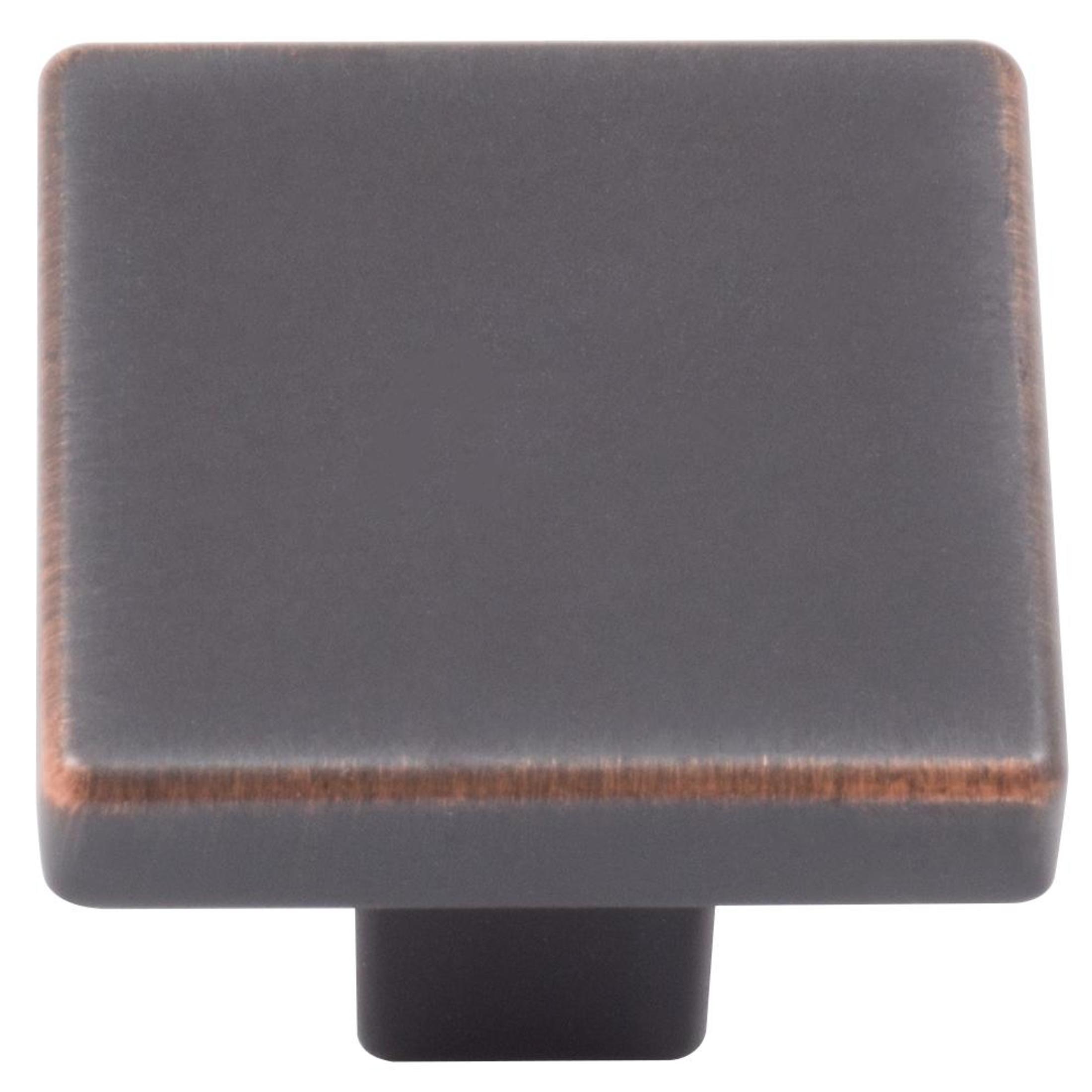 Contemporary Square Cabinet Knob, 1-1/8 Inches, Zinc Base Material