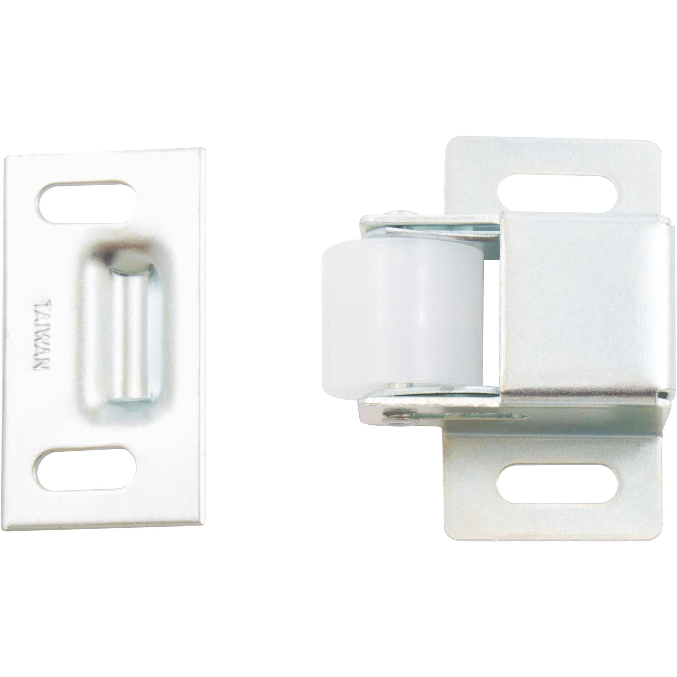 Single Roller Catch, 1-7/8" x 1-1/32", Satin Aluminum