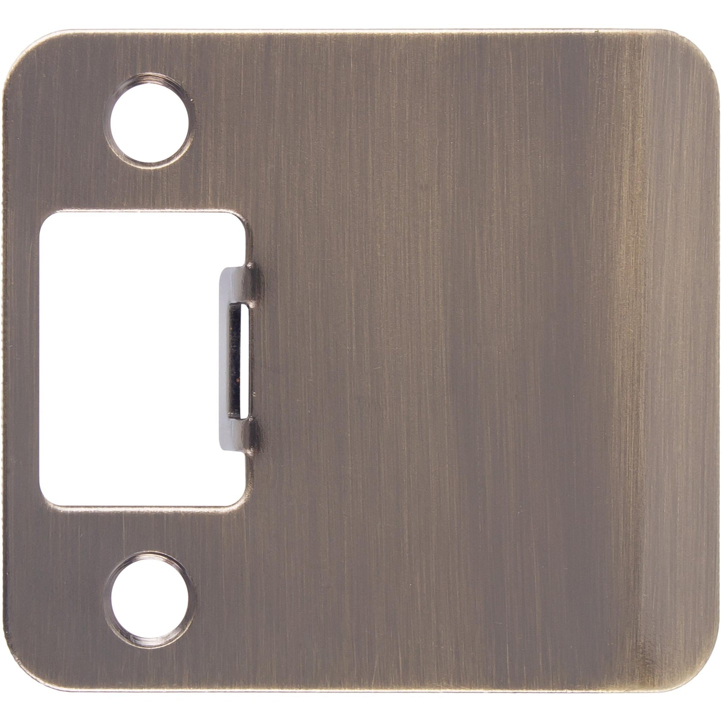 Stone Harbor Hardware Round Corner Extended Lip Strike Plate, 2-1/4" x 2", (2-1/2" Overall Length), Antique Brass