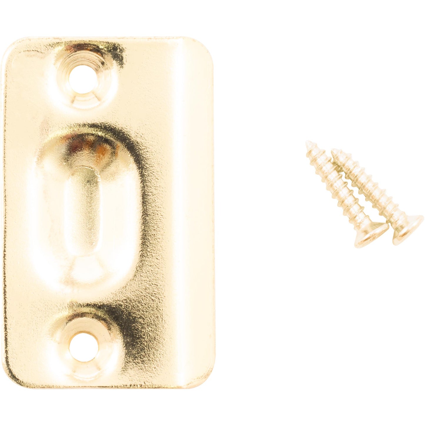 Stone Harbor Hardware Ball Catch Strike Plate, 2-1/4" x 1-3/8", Polished Brass