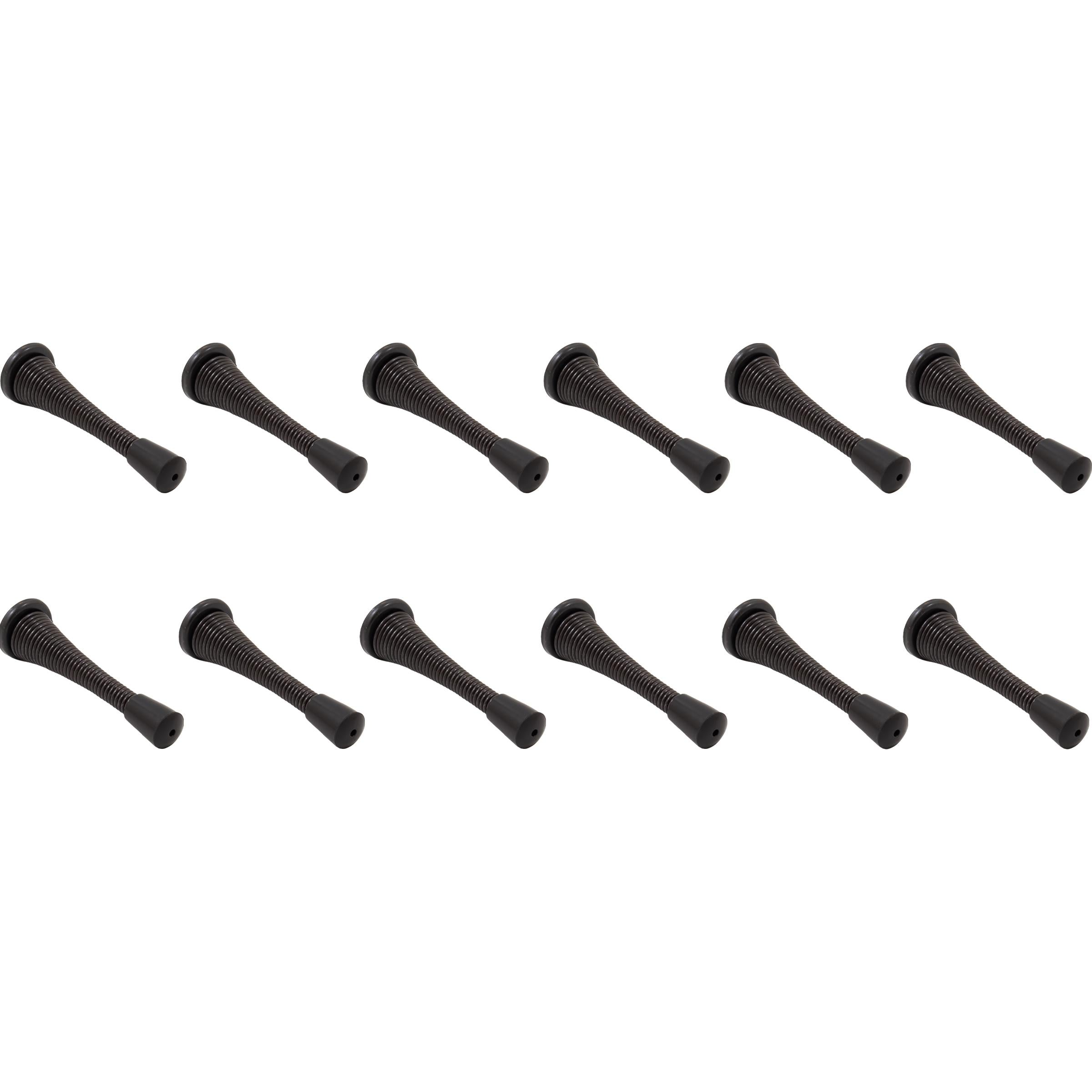Stone Harbor Hardware Heavy-Duty Spring Door Stop, 3 Inches, 12-Pack, Oil-Rubbed Bronze