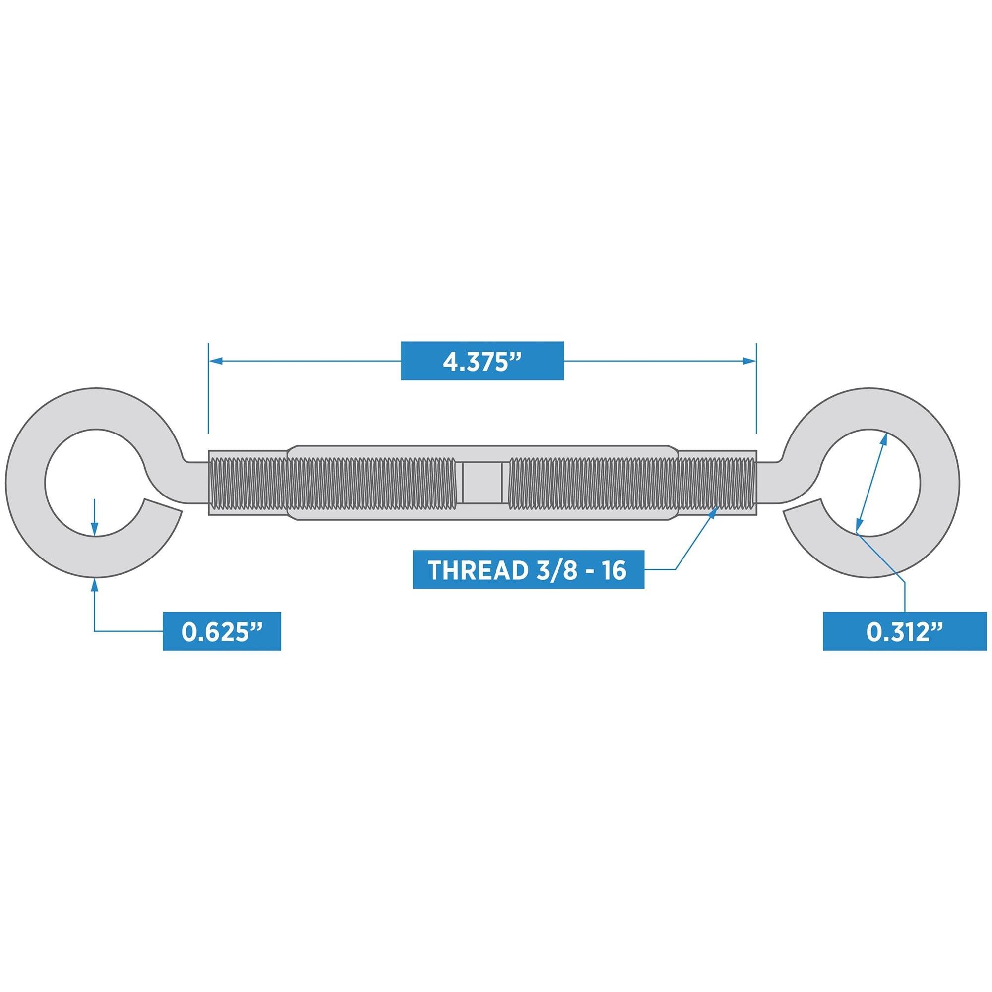 National Hardware - N100-215 V2171 3/8" x 7-3/4" Eye / Eye Turnbuckle  in Stainless Steel