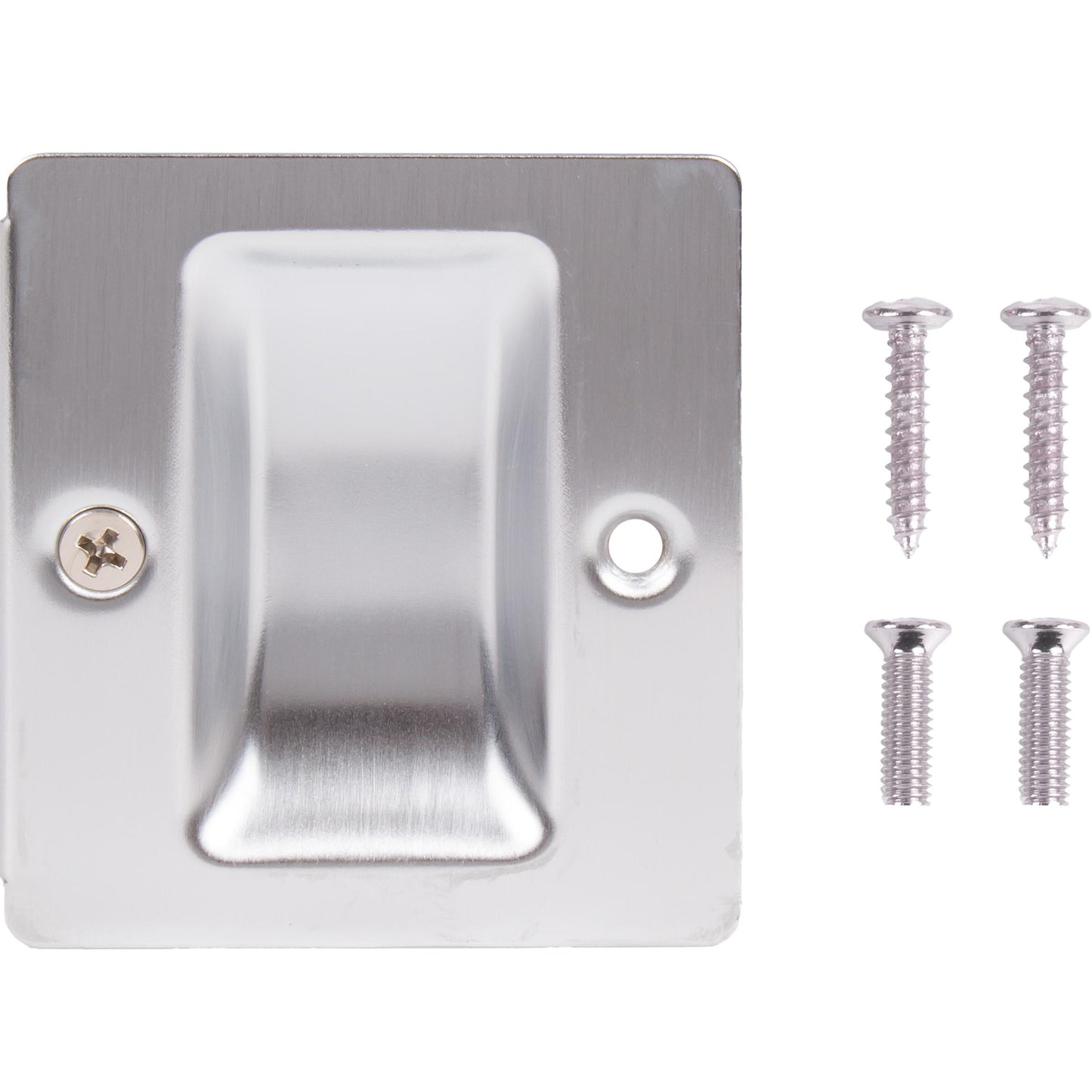 Stone Harbor Hardware Premium Square Pocket Door Lock, Passage Function, Satin Chrome