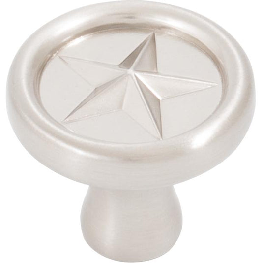 Stone Harbor Hardware Texas Star Cabinet Knob, 1-1/4 Inches, Satin Nickel