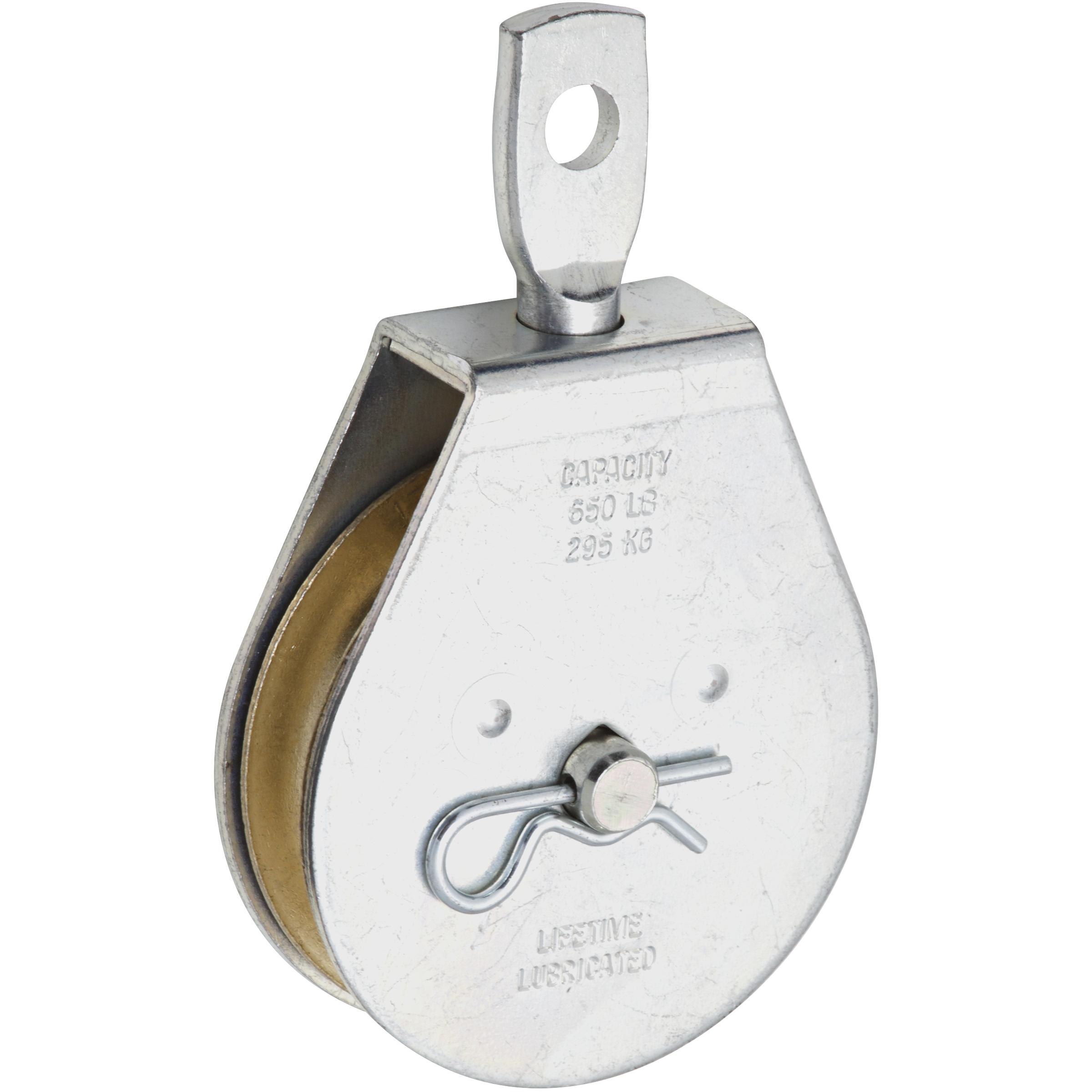 3211BC 3" Single Pulley Swivel, Weatherproof - Zinc Plated