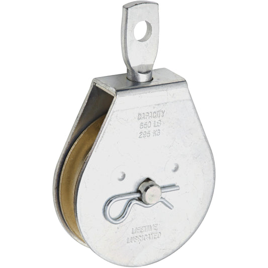 3211BC 3" Single Pulley Swivel, Weatherproof - Zinc Plated