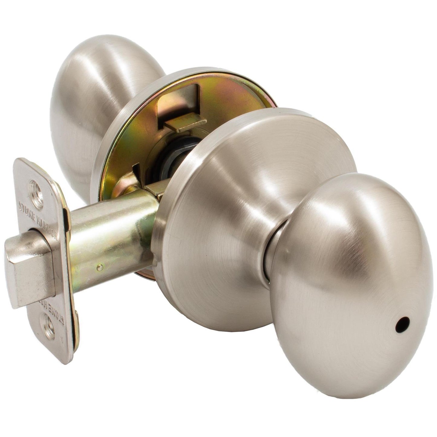 Stone Harbor Hardware Springhill Door Knob, Privacy (Bed/Bath) Latch, Satin Nickel