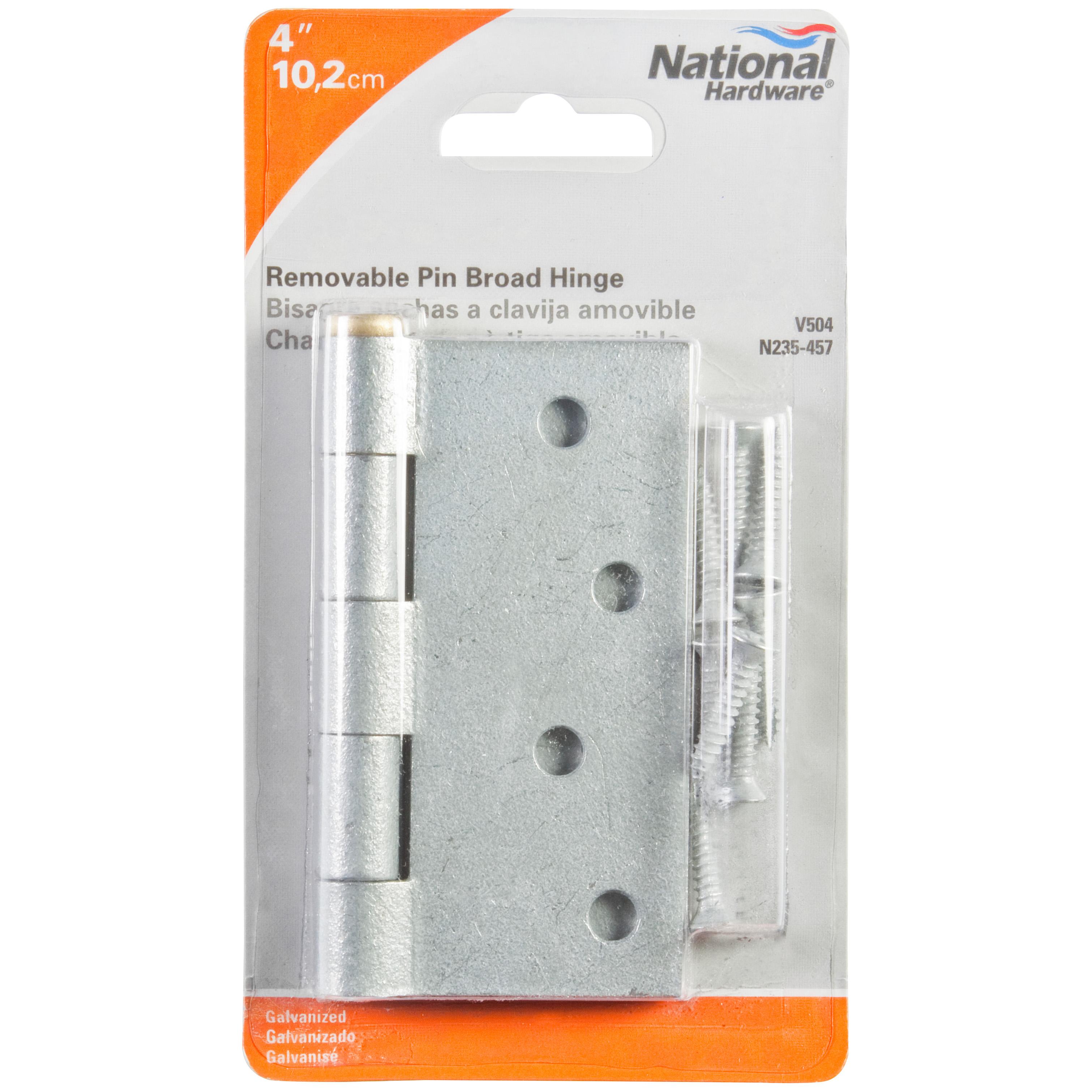 V504 4" Removable Pin Broad Hinge with Stainless Steel Pin 1/pk - Galvanized