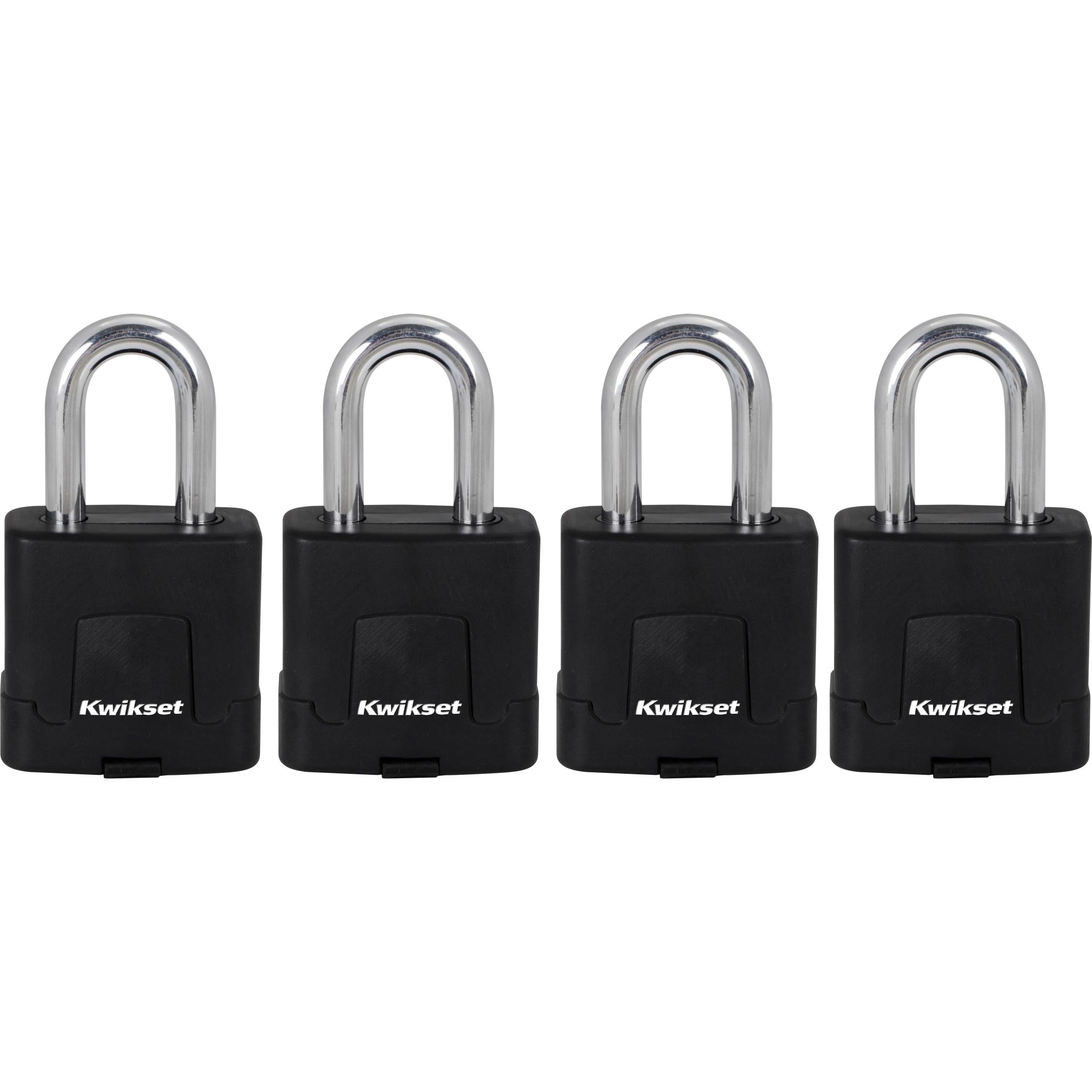 Kwikset 2" Padlock SMT KA with Cover and 1-1/2" Shackle, 4-Pack