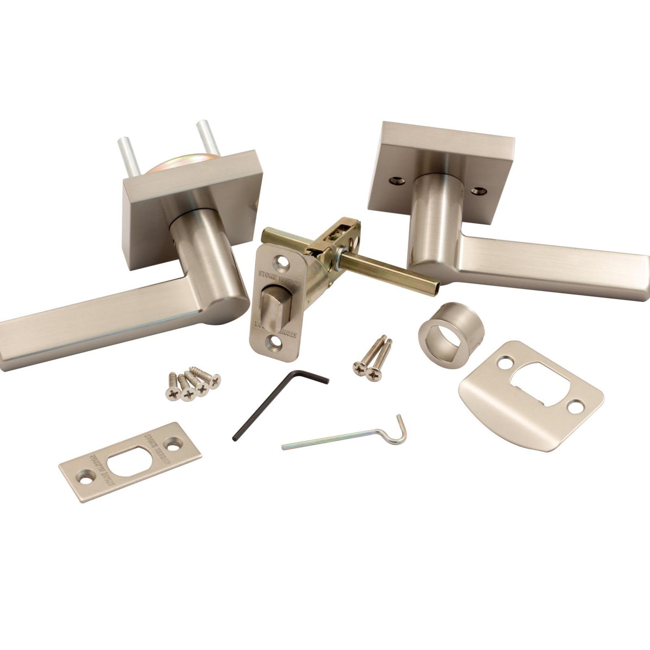 Vienna Door Lever with Square Rosette, Privacy (Bed/Bath) Function